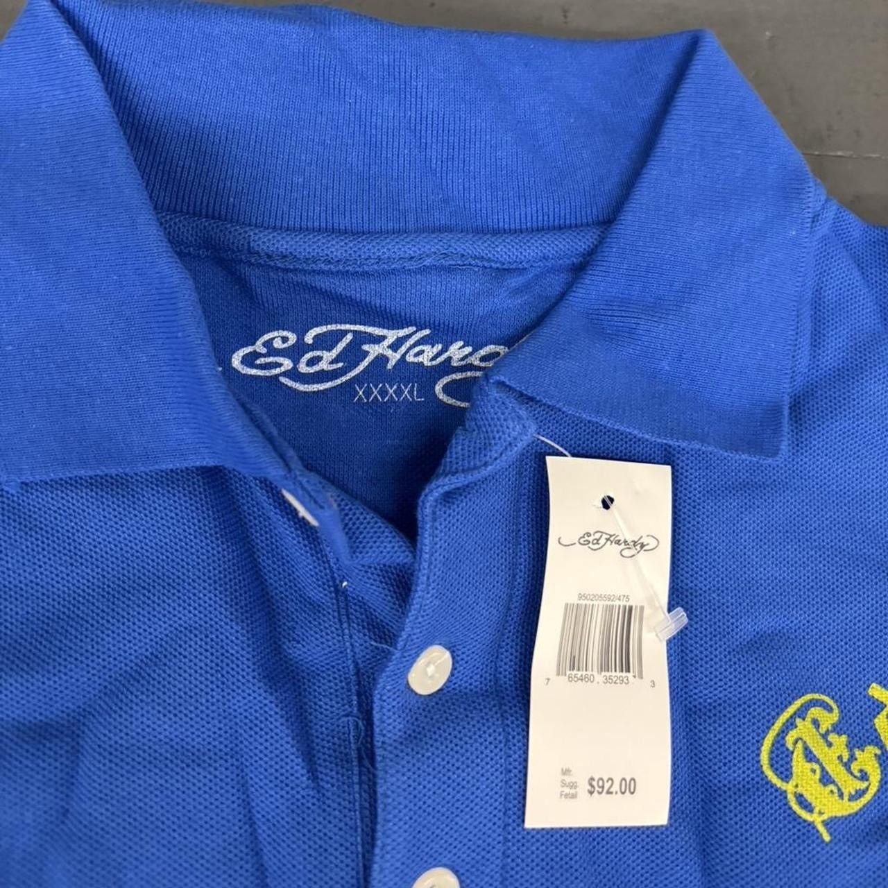 Ed Hardy Ed Hardy Longsleeve Polo Tee Y2K goth tattoo skater blue 4XL Size US XXL / EU 58 / 5 - 3 Thumbnail