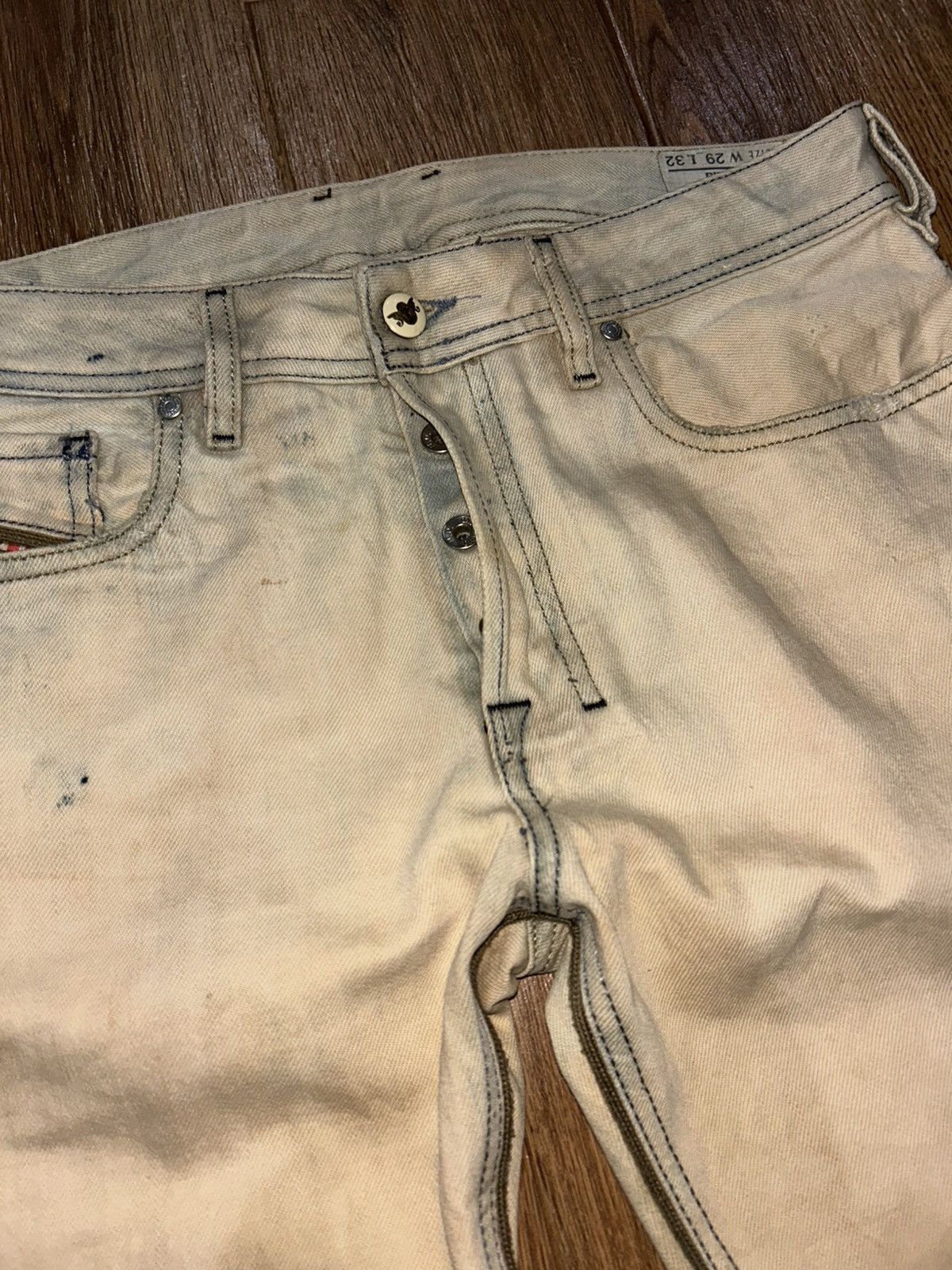 Tornado Mart Diesel Zatiny Mudwash Distressed Bootcut Jeans Size US 32 / EU 48 - 9 Thumbnail