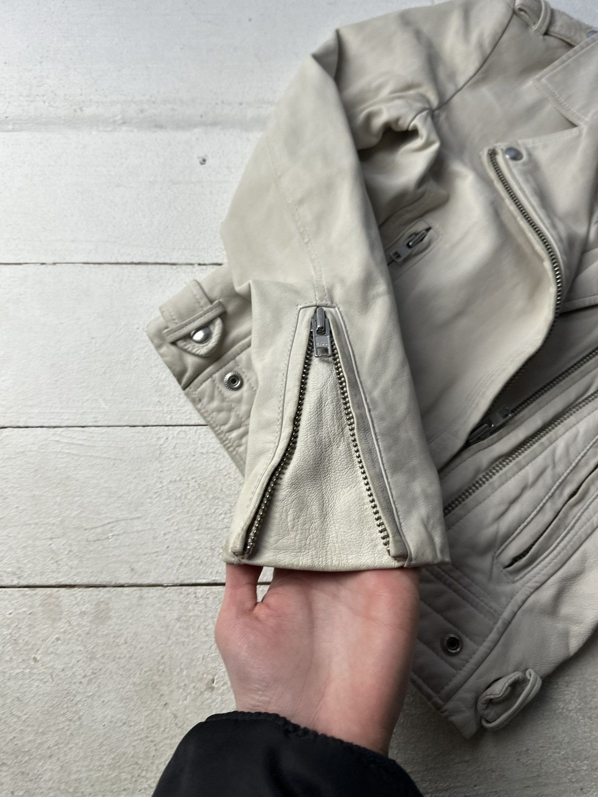 Iro 🚨Y2K RICK OWENS TYPE DIRTY SLIM FIT ZIP LEATHER JACKET Size XS / US 0-2 / IT 36-38 - 10 Thumbnail