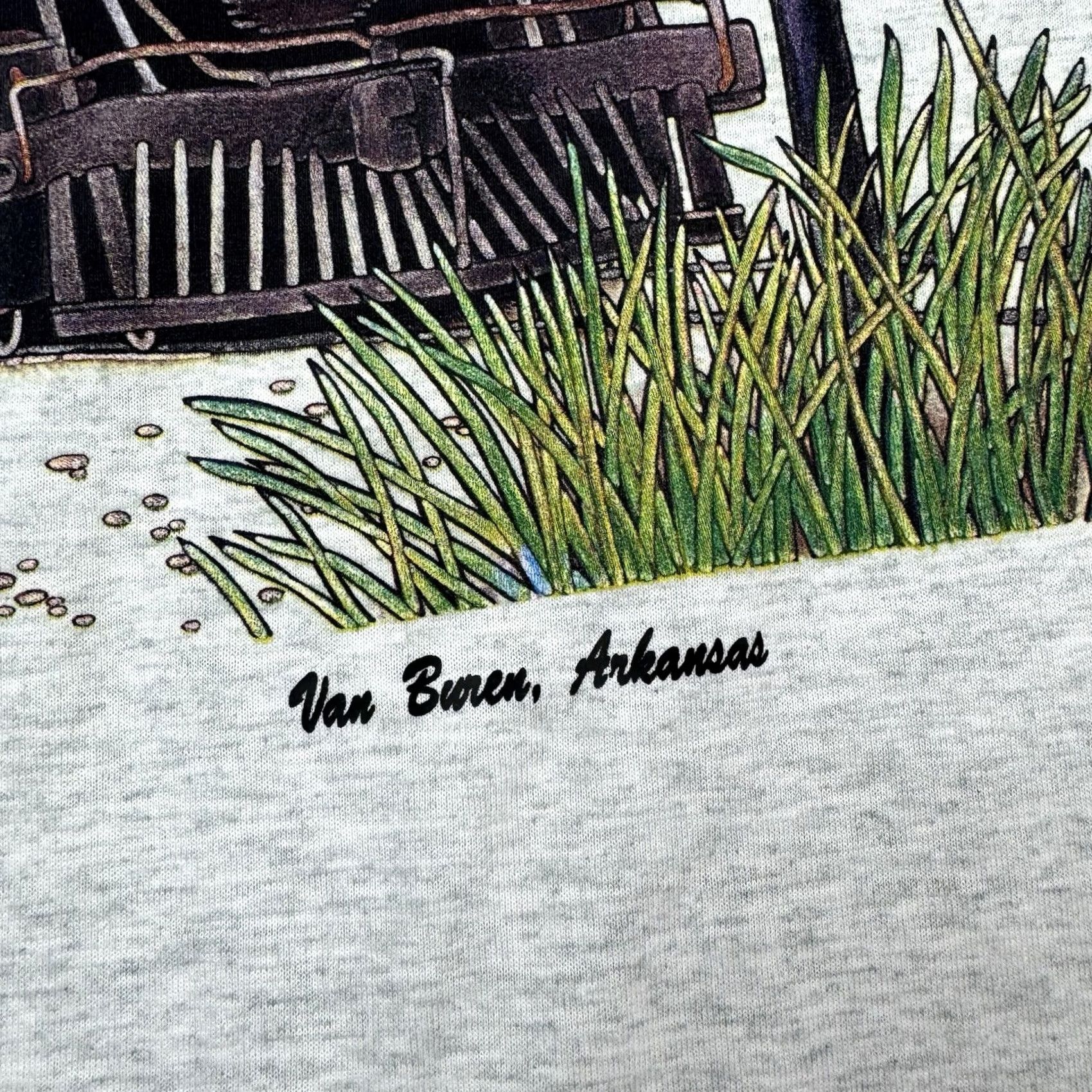Fruit Of The Loom VINTAGE Fruit of the Loom T-Shirt Mens 90s Nature Gray Cotton Polyester Large Arkansas Outdoor Size US L / EU 52-54 / 3 - 3 Thumbnail