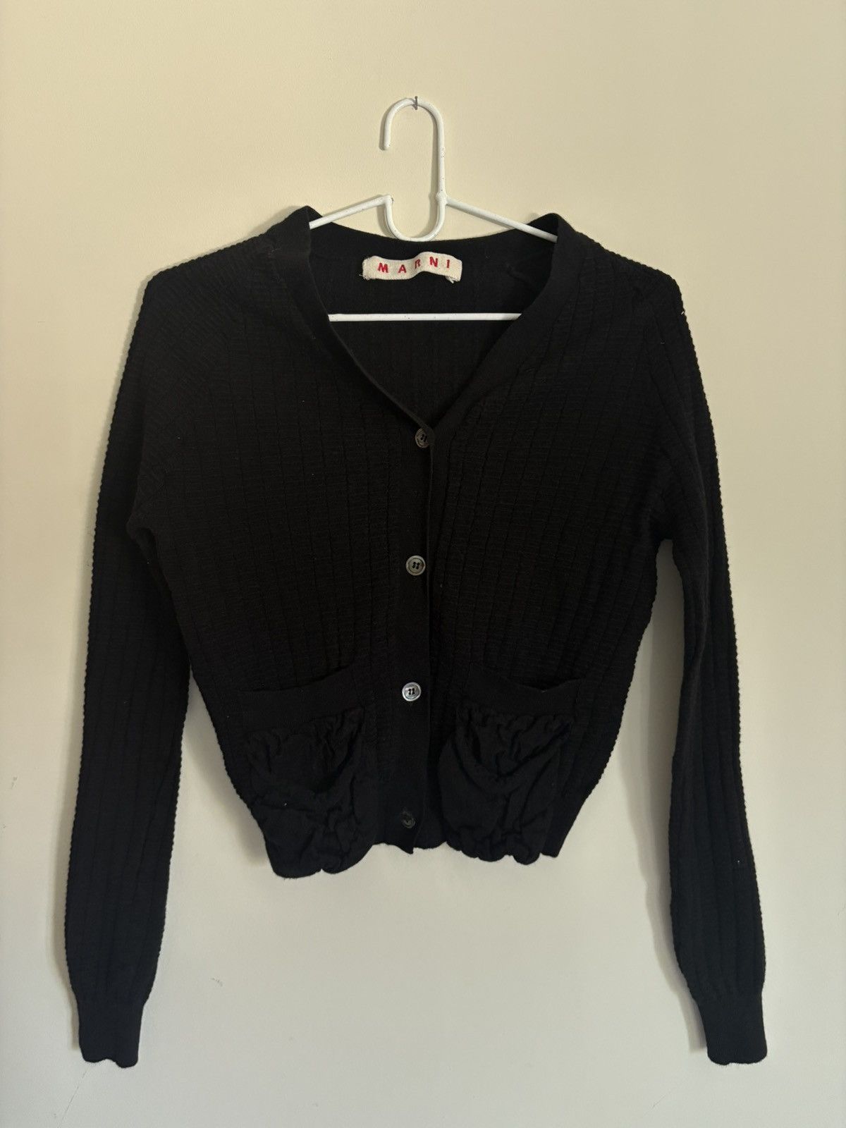 Marni Marni Cropped Wool Cardigan / Made in Italy /Designer Size M / US 6-8 / IT 42-44 - 4 Thumbnail