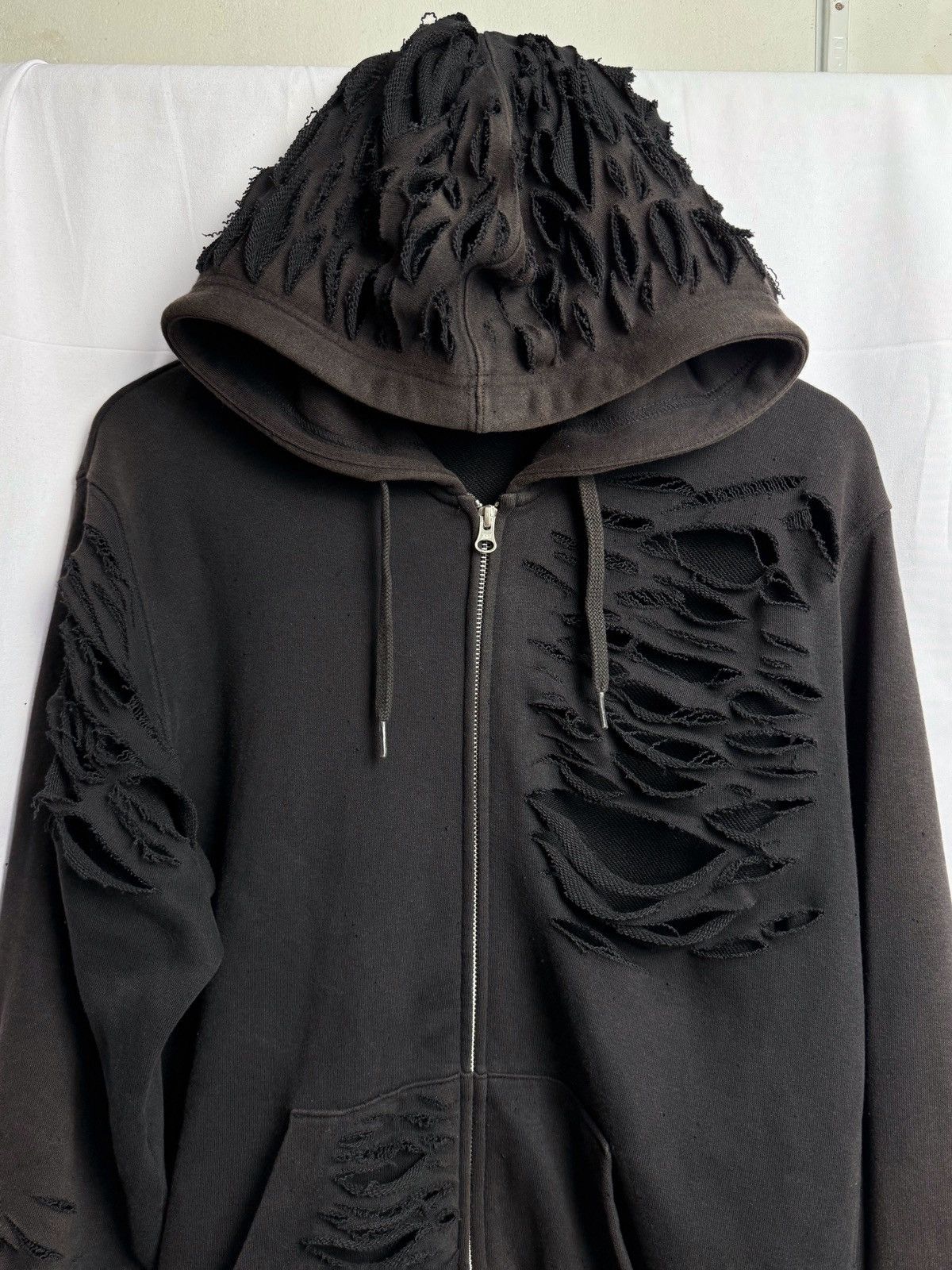 Hysteric Glamour Black Faded Distressed Hoodie by Gu Size US XL / EU 56 / 4 - 4 Thumbnail