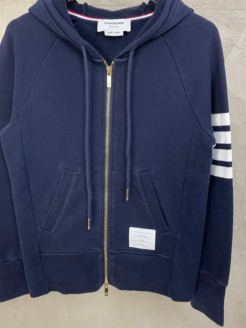 Thom Browne Thom browne Dark blue four-striped zipper jacket 2504-Nexta Size US XS / EU 42 / 0 - 3 Thumbnail