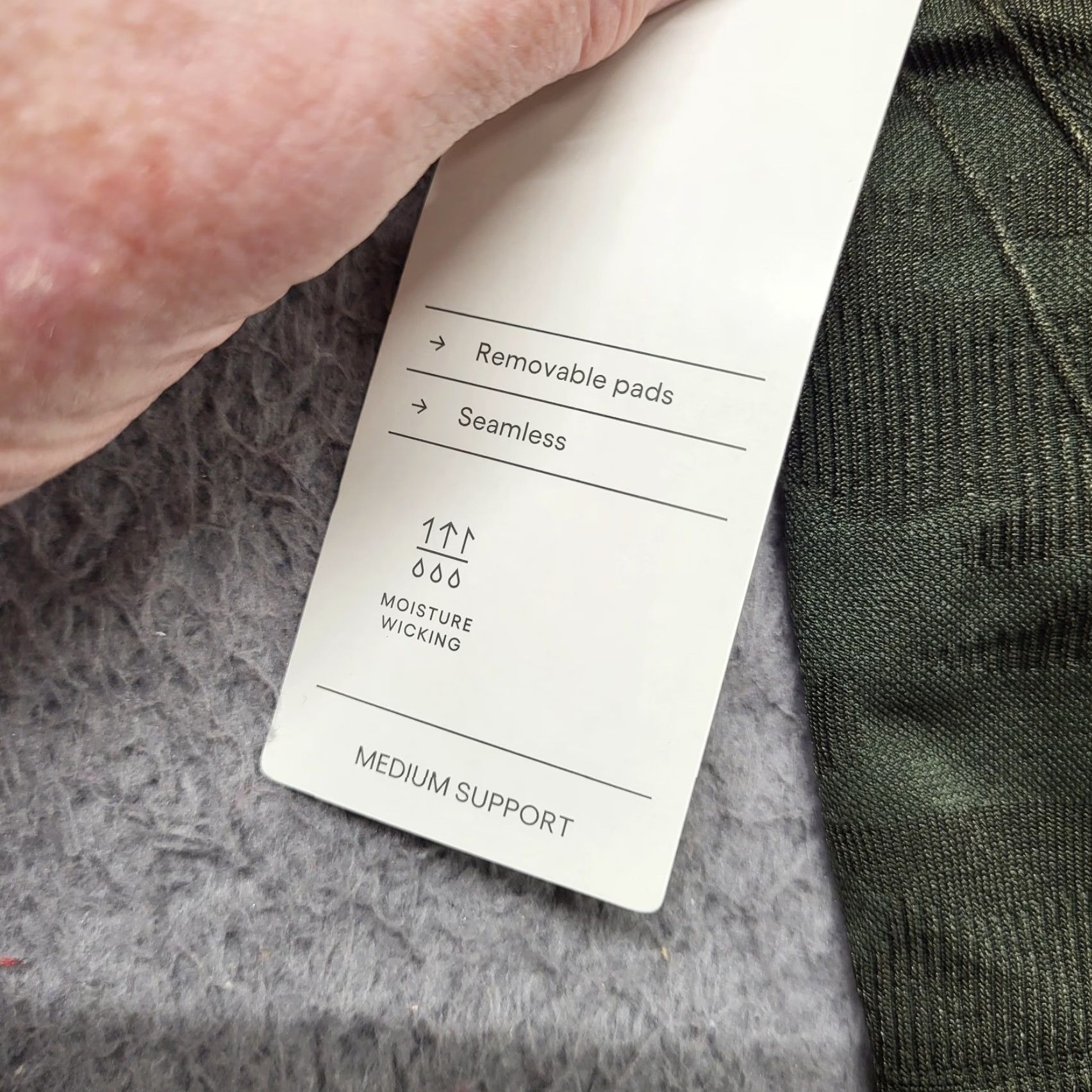 Vintage All in Motion Sports Bra 3X Racerback Medium Support Seamless Dark Green Gray Women's 3XL Size ONE SIZE - 3 Thumbnail