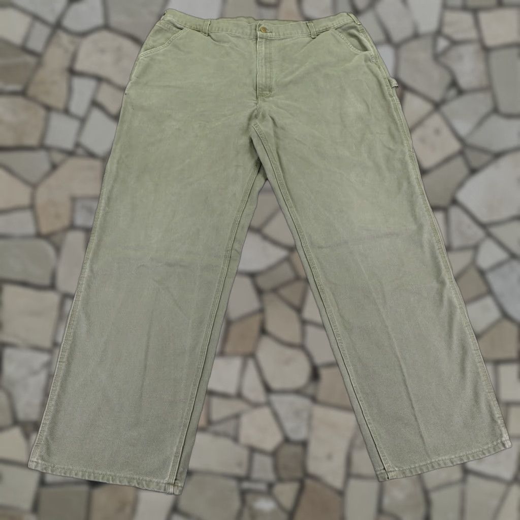 Carhartt VINTAGE Carhartt Pants Men 42x32 Canvas Workwear Casual Straight Fit Green Size US 41 - 1 Thumbnail