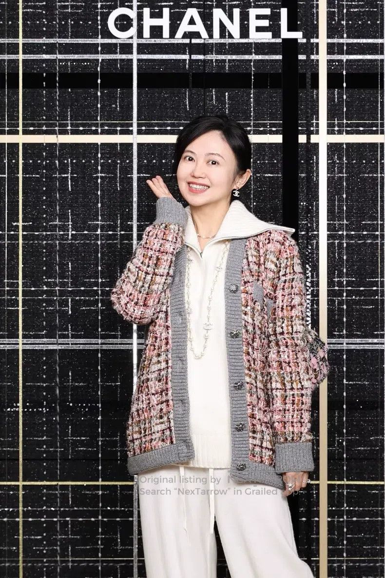 Chanel Chanel 23K gray pink brown mixed colour knitted cardigan c Size XXS / US 00 / IT 34 - 2 Thumbnail
