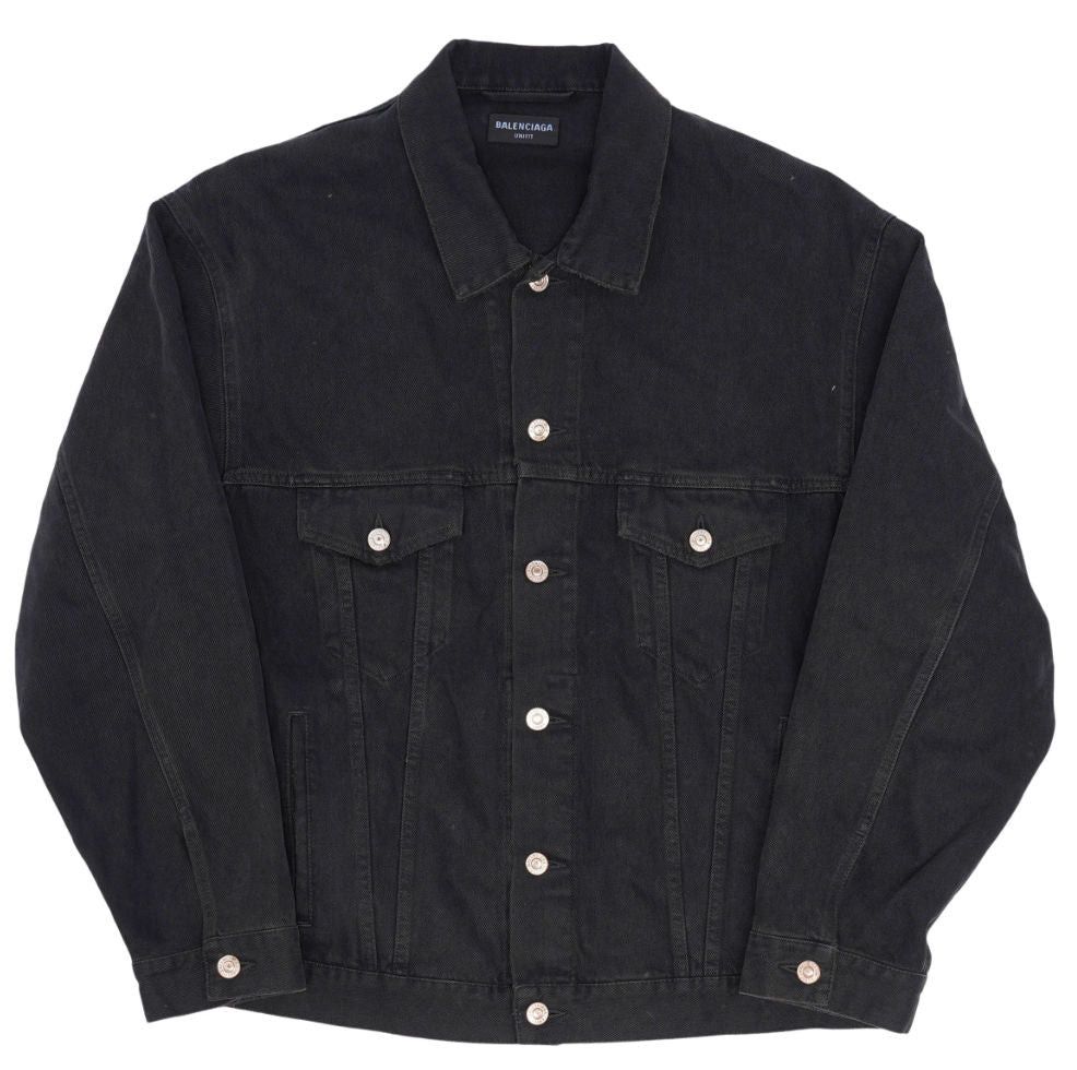 Balenciaga Spray Paint Logo Denim Jacket Black Size US S / EU 44-46 / 1 - 1 Thumbnail