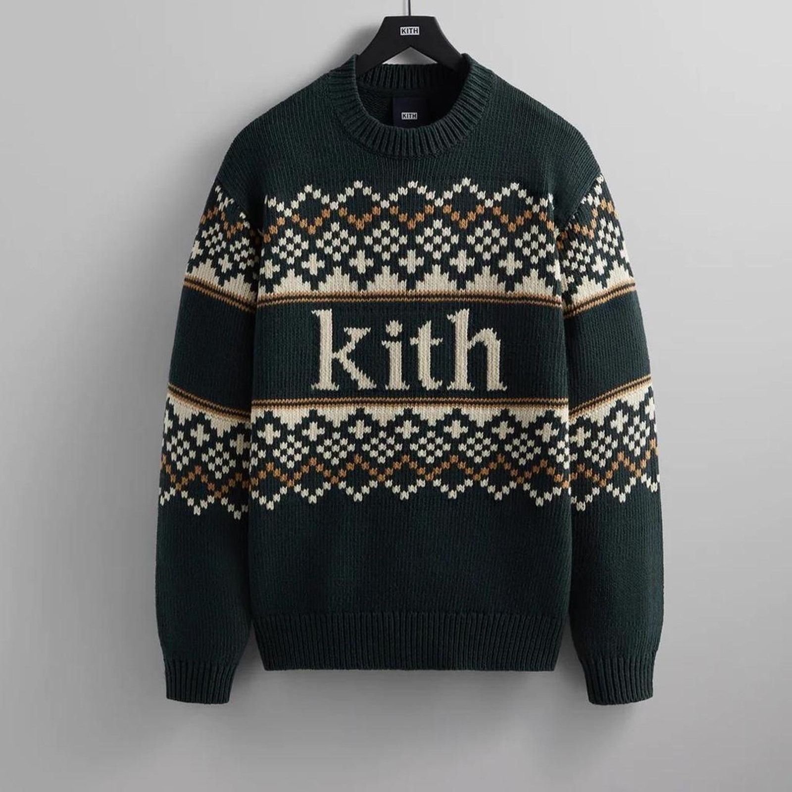 Kith Kithmas Fair Isle Crewneck in Stadium Green