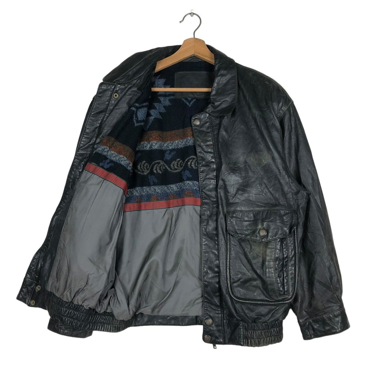 Japanese Brand 🔥VINTAGE LEATHER JACKET BIKER JAPAN BLANKET ISSEY MIYAKE Size US L / EU 52-54 / 3 - 13 Thumbnail