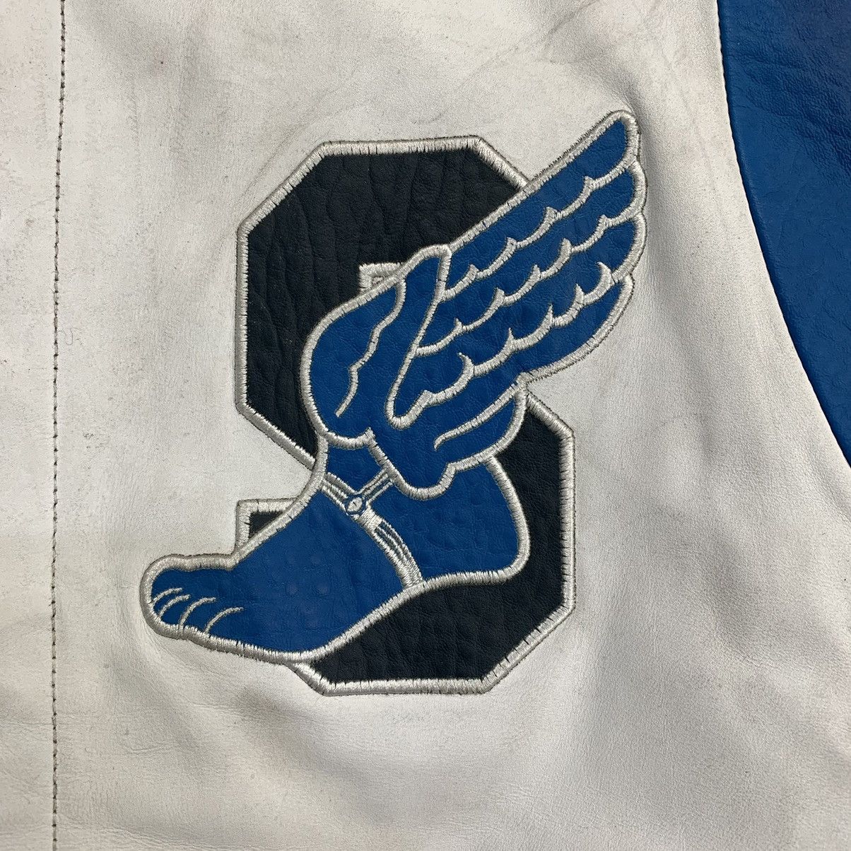 Supreme Rare 2001 Supreme S Wing varsity leather jacket Size US L / EU 52-54 / 3 - 4 Thumbnail