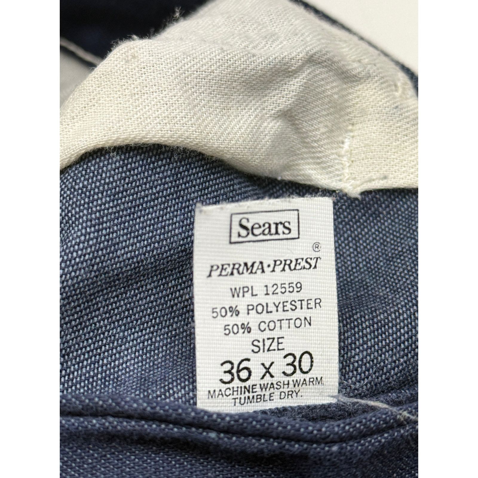 Vintage Vintage 60s/70s Sears Perma-Prest Carpenter Pants Denim 35W Size US 35 - 3 Thumbnail