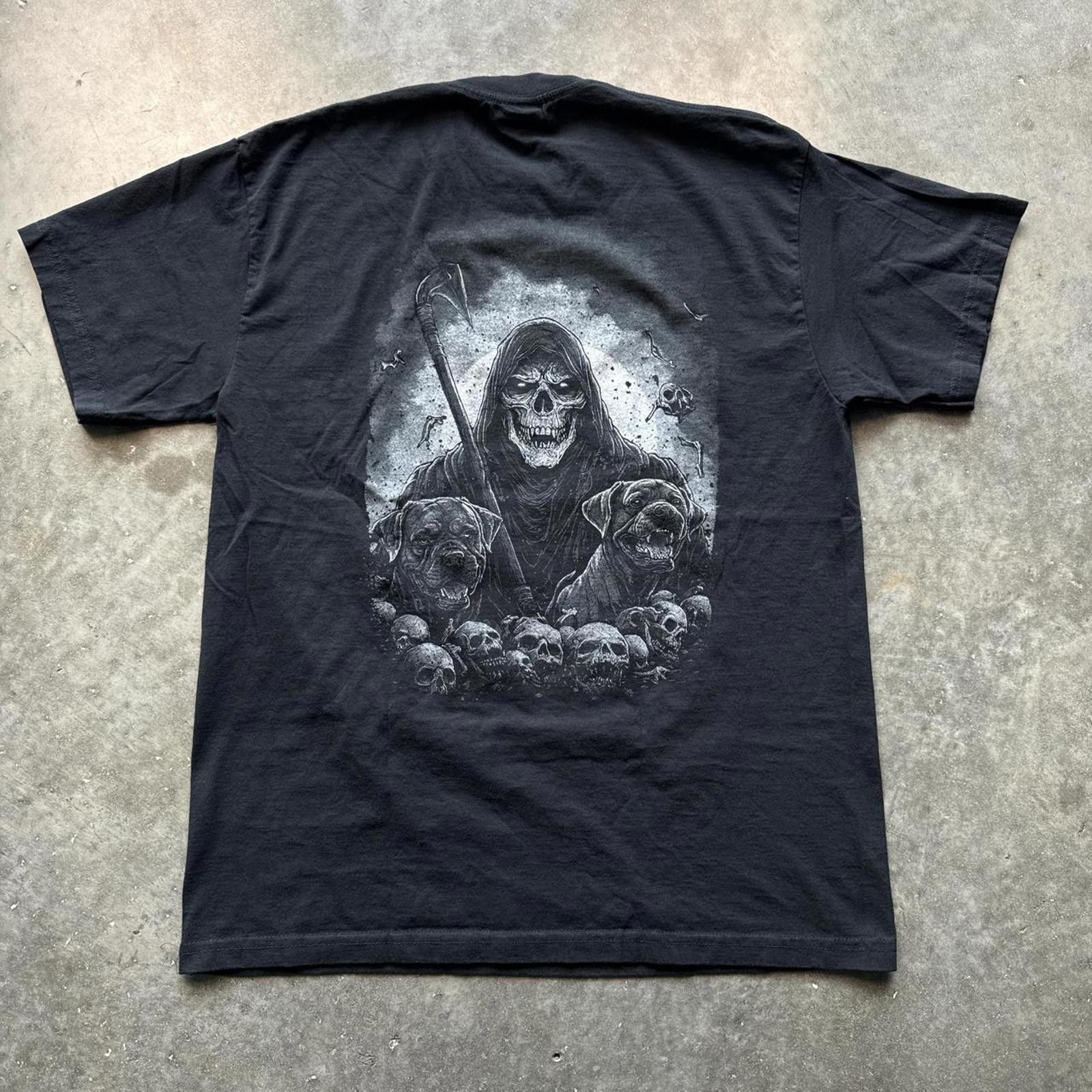 Other Grim Reaper With Dogs Graphic T-Shirt Size US XL / EU 56 / 4 - 2 Thumbnail