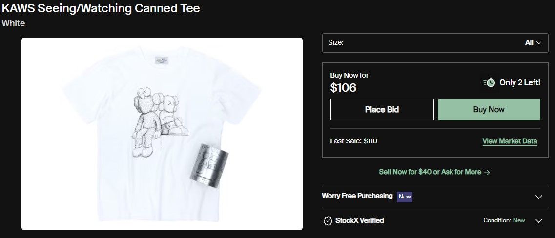 Kaws KAWS Seeing/Watching Canned Tee Size US L / EU 52-54 / 3 - 7 Thumbnail