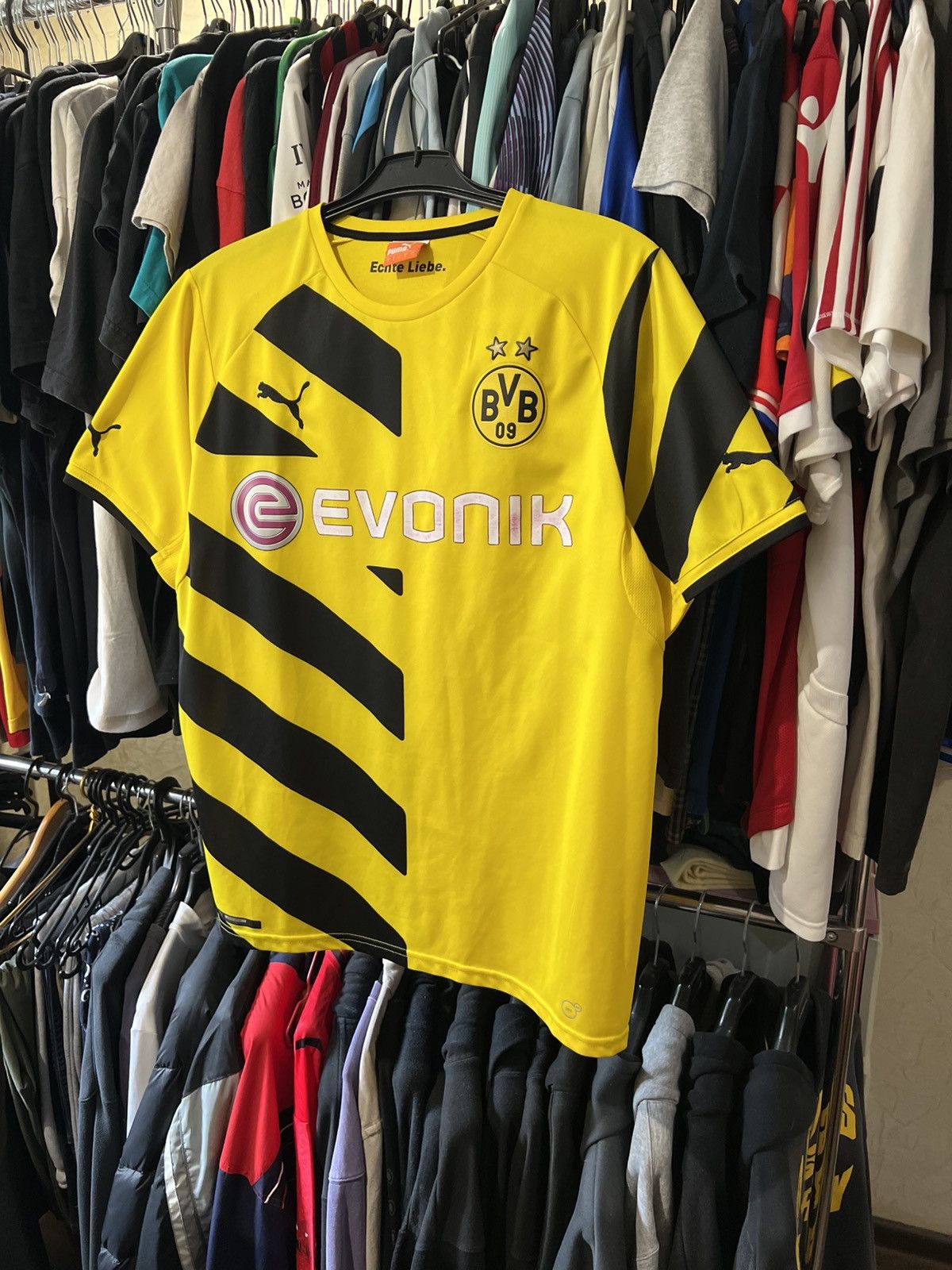 Puma 2014/2015 VINTAGE PUMA BORUSSIA DORTMUND HOME FOOTBALL SHIRT Size US L / EU 52-54 / 3 - 1 Thumbnail