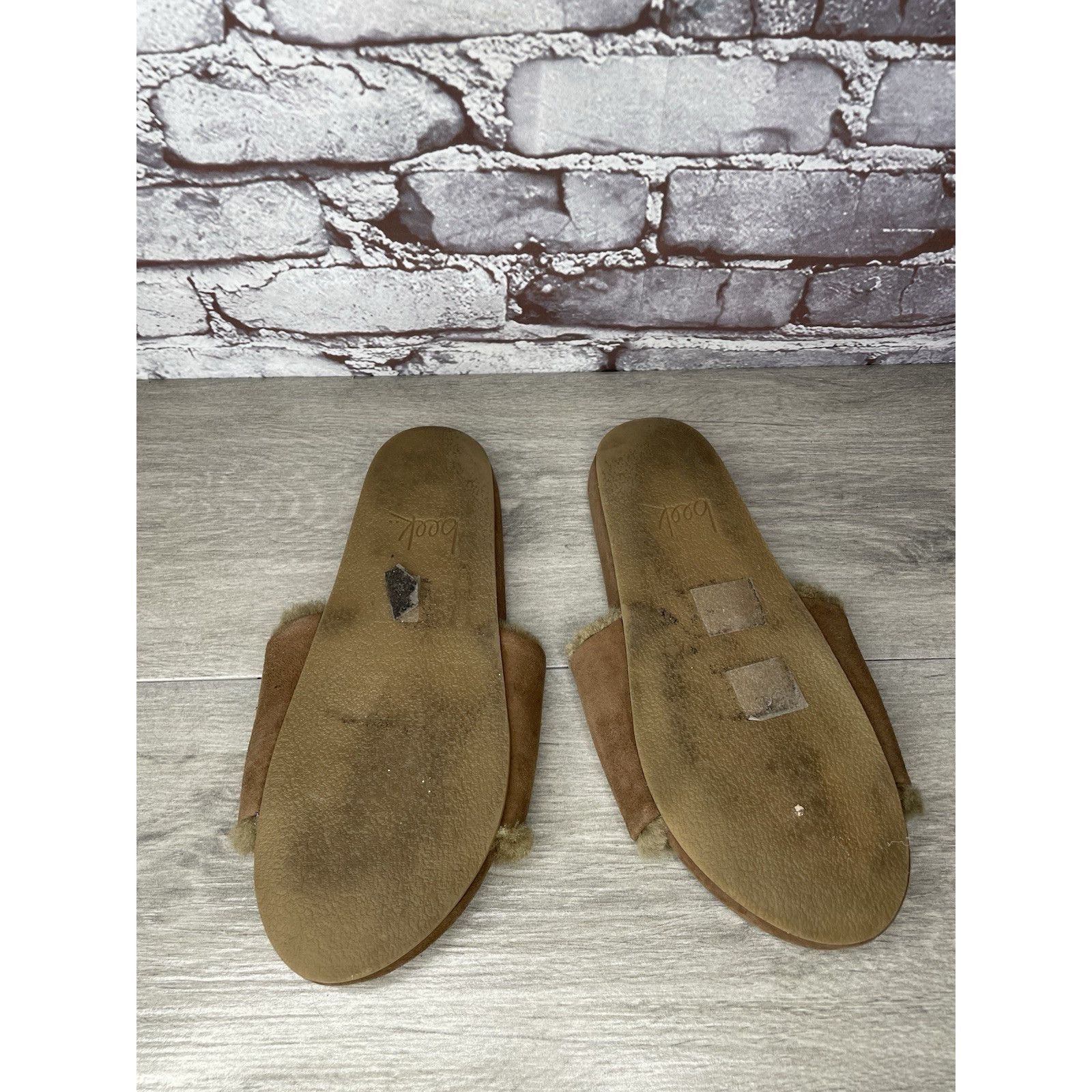 beek Beek Brown Sherpa Lining Brown Suede Leather Slides Sandals Size US 10 / IT 40 - 22 Thumbnail