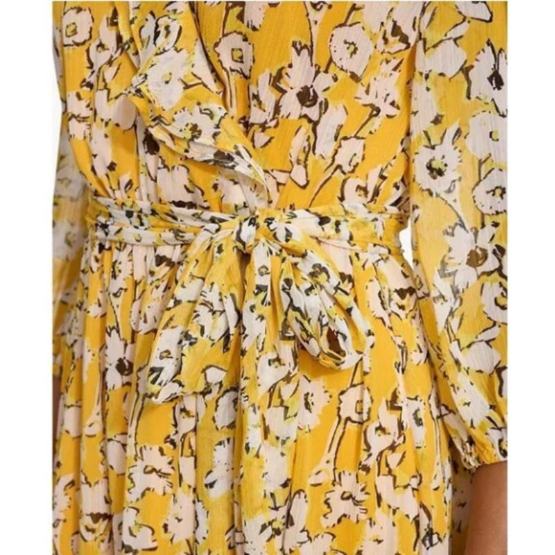 Karl Lagerfeld Karl Lagerfeld Paris Chiffon Floral Print V-Neck Mini Dress Size M / US 6-8 / IT 42-44 - 11 Thumbnail