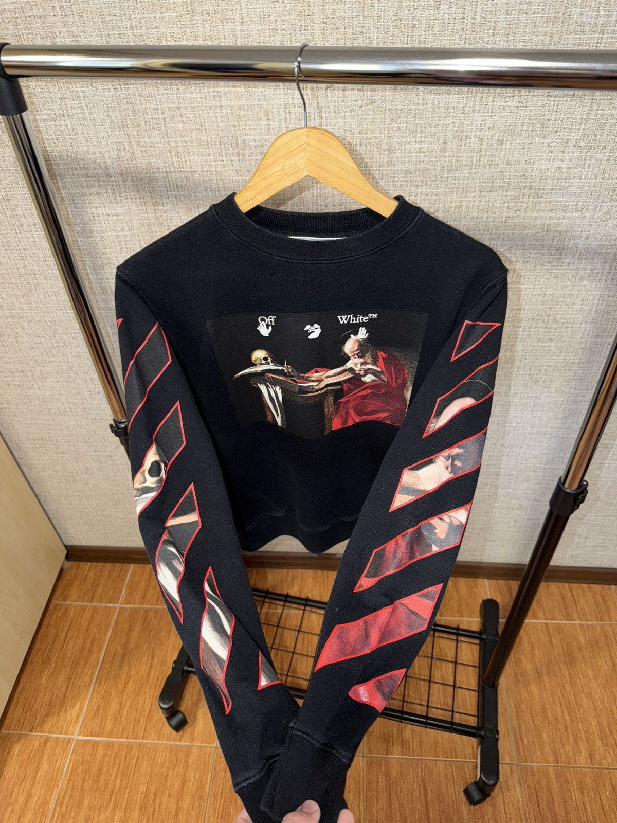 Off-White OFF WHITE CARAVAGGIO BLACK SWEATSHIRT Size US XXS / EU 40 - 3 Thumbnail
