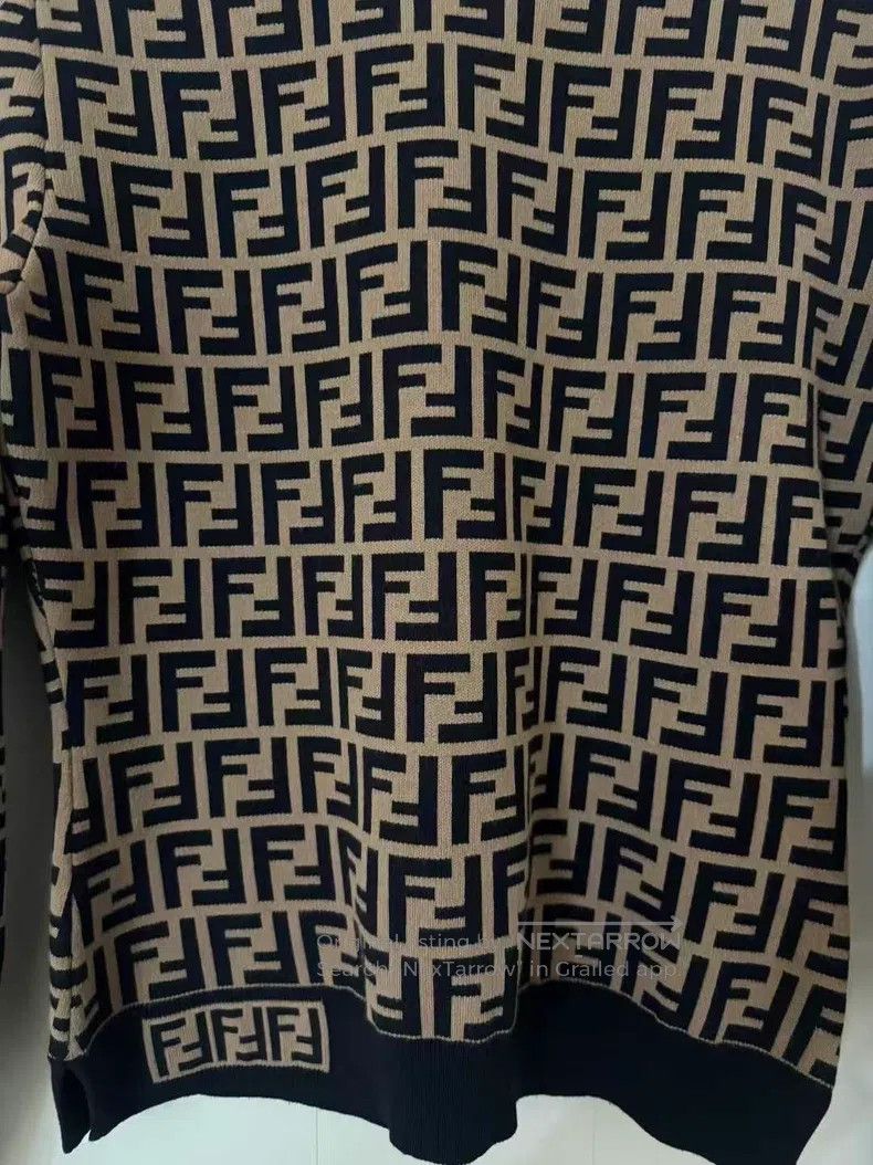 Fendi Fendi Brown monogram print long-sleeved knit sweater Size S / US 4 / IT 40 - 4 Thumbnail