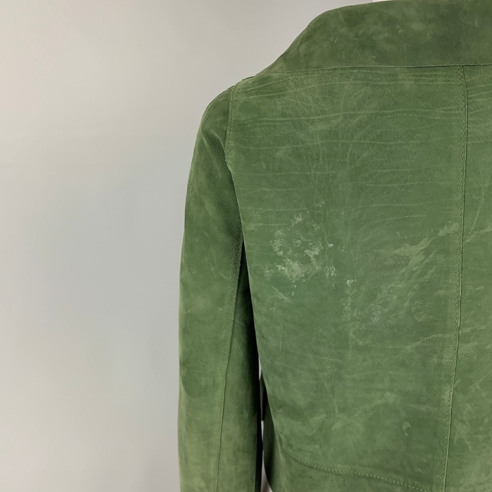 Marni MARNI Size 4 Green Suede Buttoned Jacket Size US XL / EU 56 / 4 - 4 Thumbnail