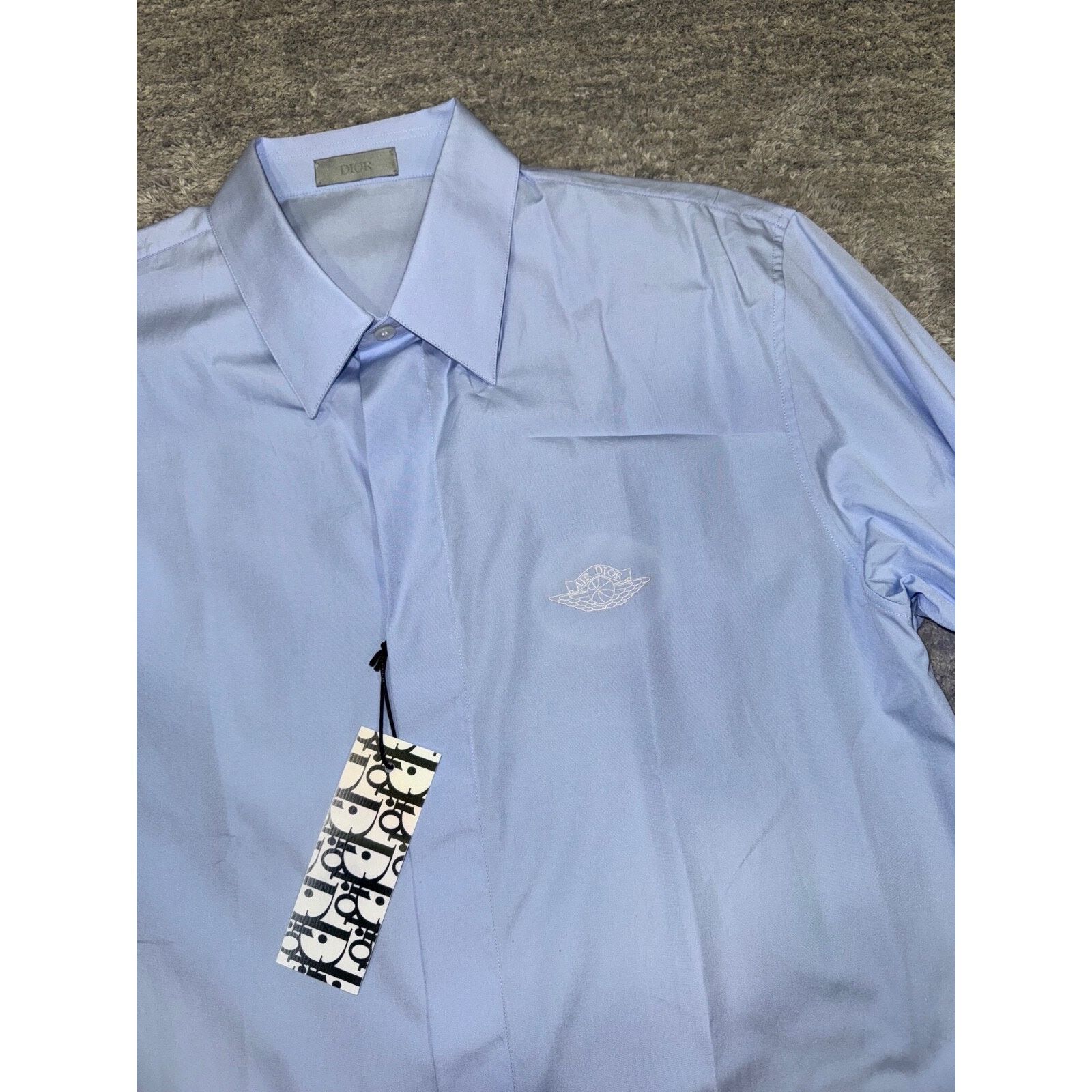 Dior Air Dior Jordan Wing Basketball Blue Long Sleeve Button Up Size US M / EU 48-50 / 2 - 4 Thumbnail
