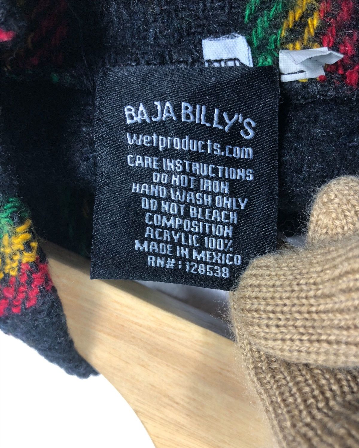 Mexican Threads Rare Vintage Baja Billy's Rasta Mexican Drug Rugs Hoodie Size US XL / EU 56 / 4 - 10 Thumbnail