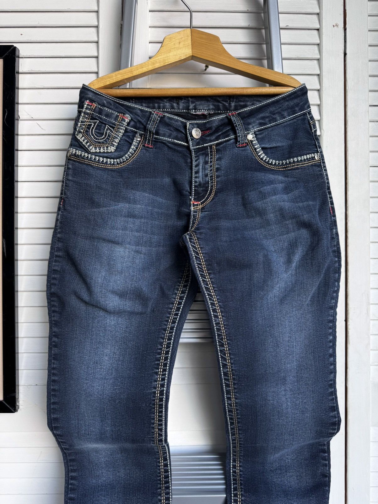 True Religion Rare True Religion JOEY BIG T Western Straight Leg Jeans Size 27" / US 4 / IT 40 - 4 Thumbnail