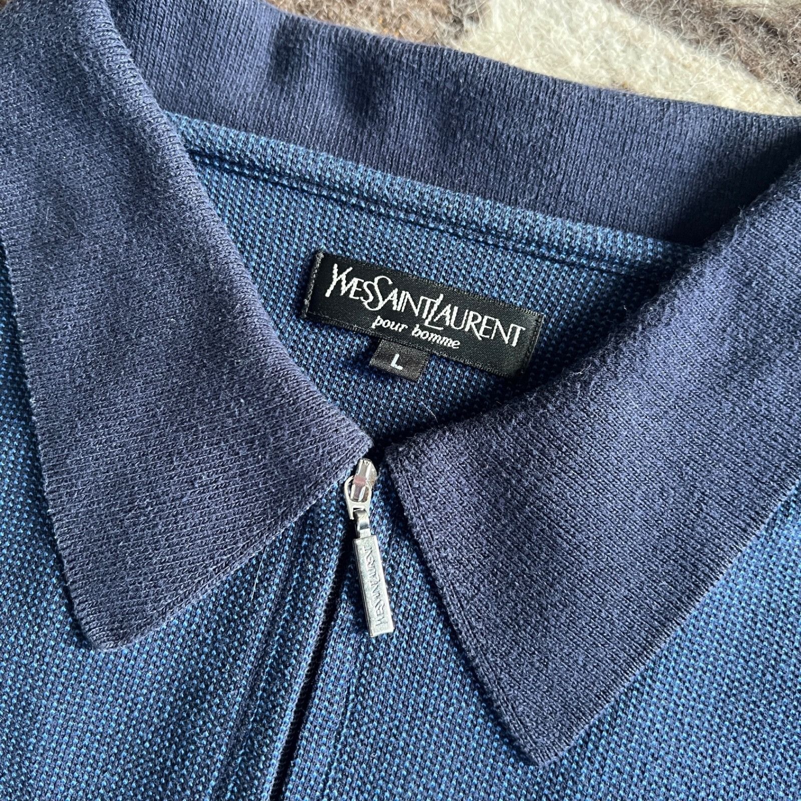 Saint Laurent Paris Yves Saint Laurent Vintage Half Zip Sweater 9954AC Size US L / EU 52-54 / 3 - 4 Thumbnail