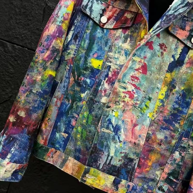 Japanese Brand Multicolor Denim Jacket Size US L / EU 52-54 / 3 - 2 Thumbnail