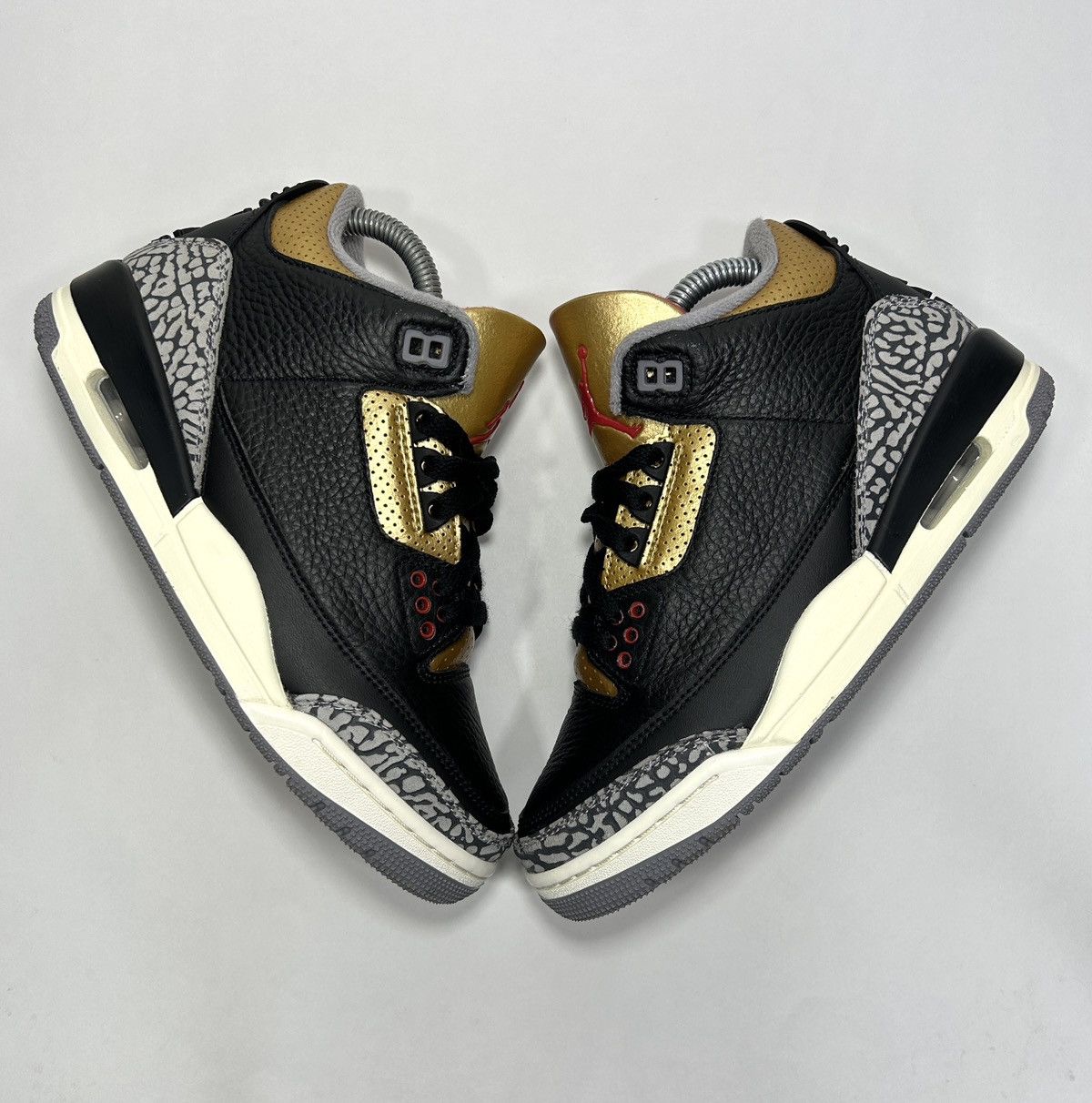 Jordan Brand × Nike Nike Air Jordan 3 Retro ‘Black Cement Gold’ Shoes Size: 6 W Size US 6 / IT 36 - 2 Thumbnail