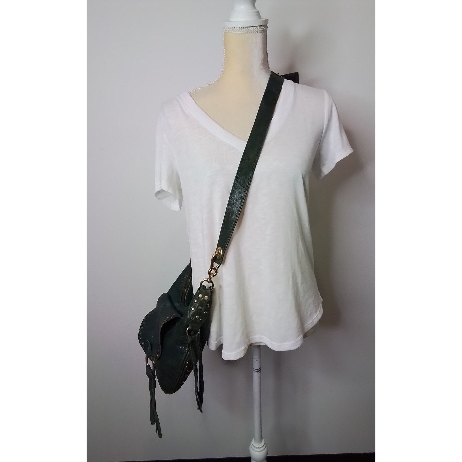 Angelo Nardelli Nardelli Purse Leather Teal w/Metal Accents Handbag #W2697 Size ONE SIZE - 2 Thumbnail