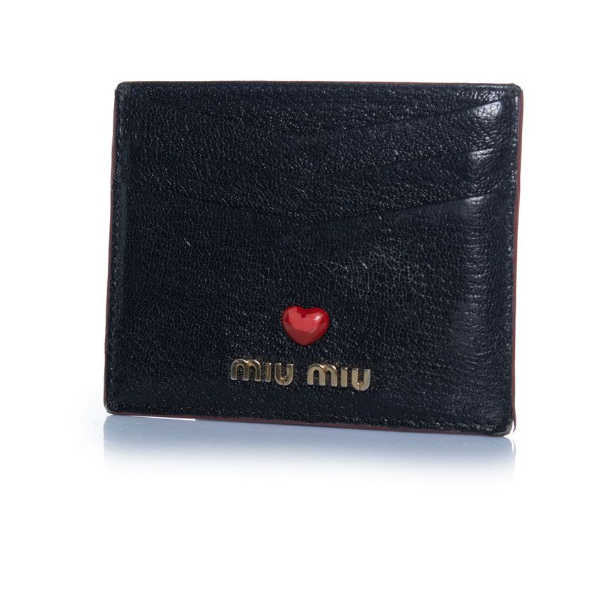 Miu Miu Miu Miu, black leather card holder Size ONE SIZE - 1 Thumbnail