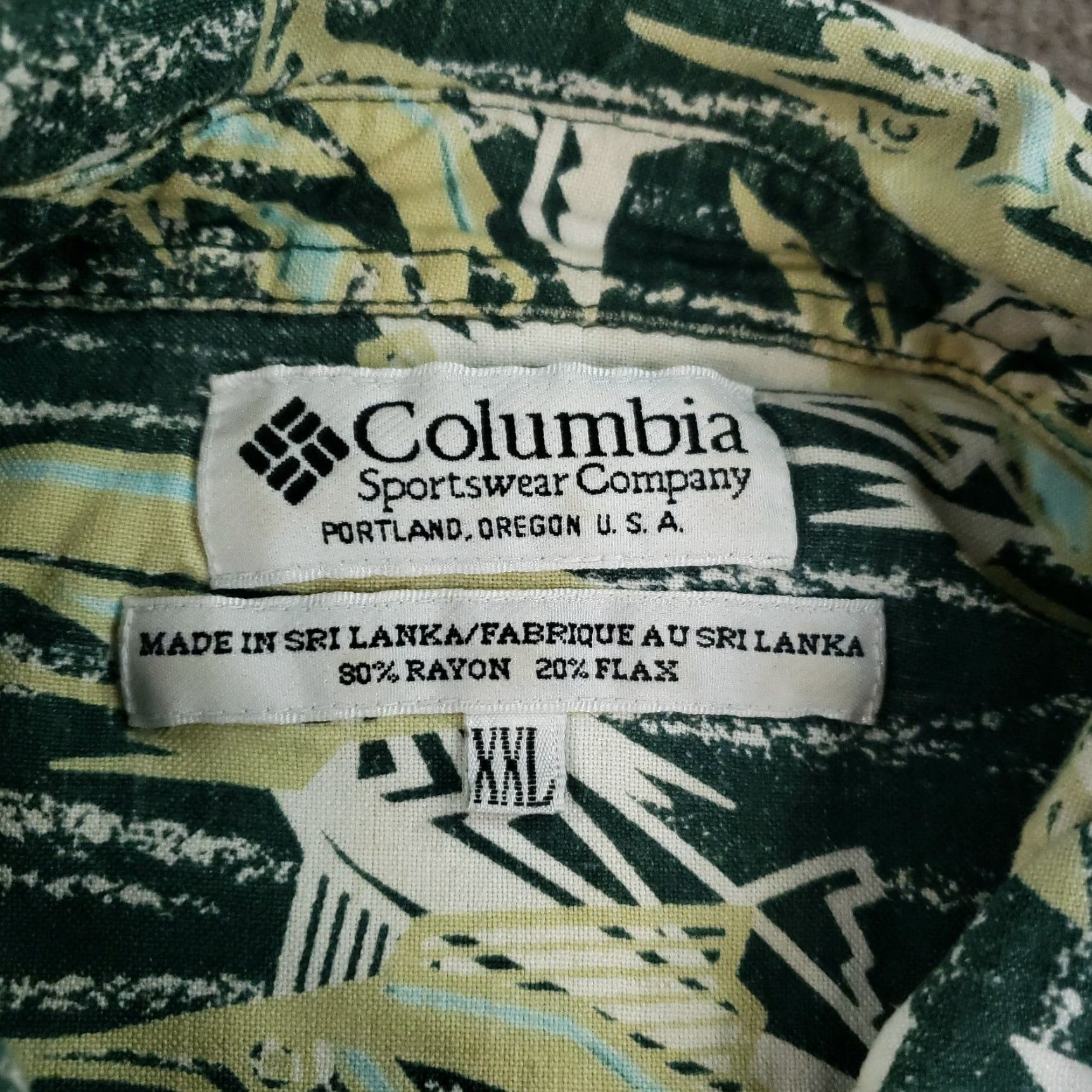 Vintage VINTAGE Columbia Shirt Mens 2XL Green Beige Fish Short Sleeve Button Up Y2K Z Size US XXL / EU 58 / 5 - 5 Thumbnail