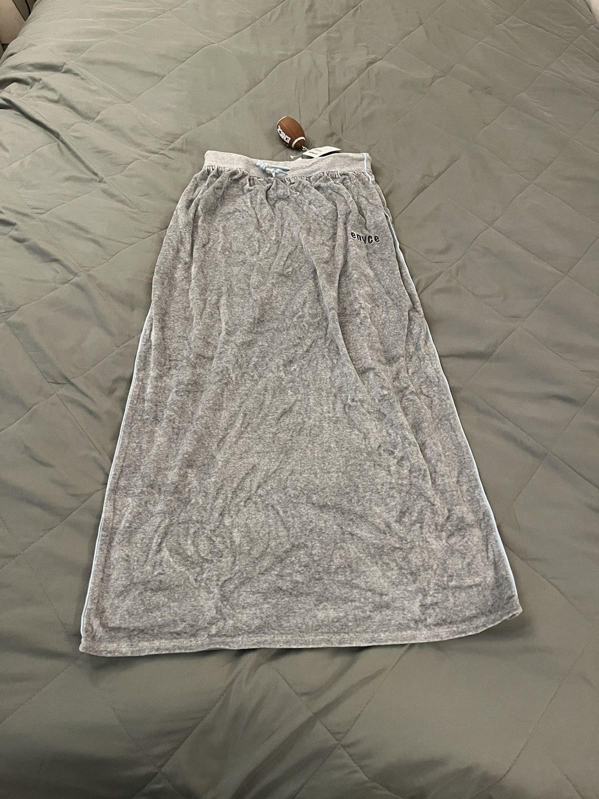 image of Enyce Velour Maxi Skirt in Grey, Women's (Size 29)