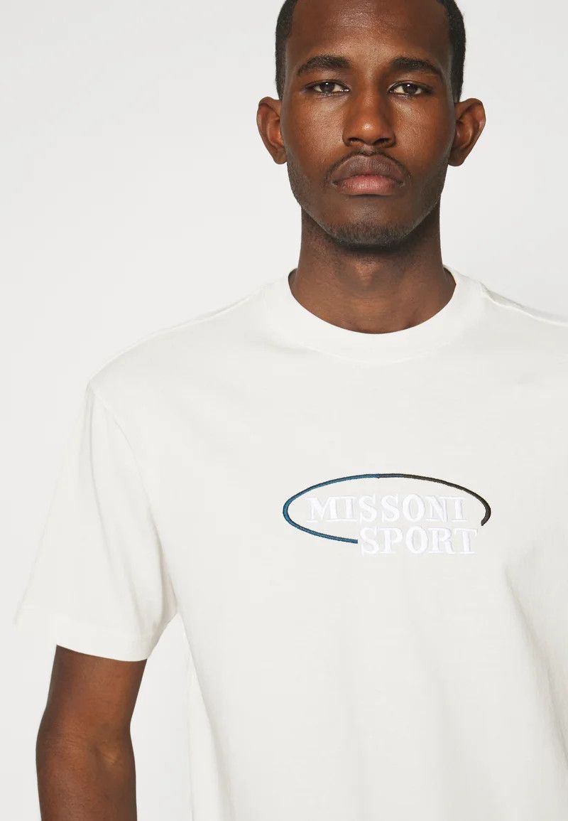 Missoni o1y0225 Logo Crewneck T-Shirt in White Size US XS / EU 42 / 0 - 2 Thumbnail