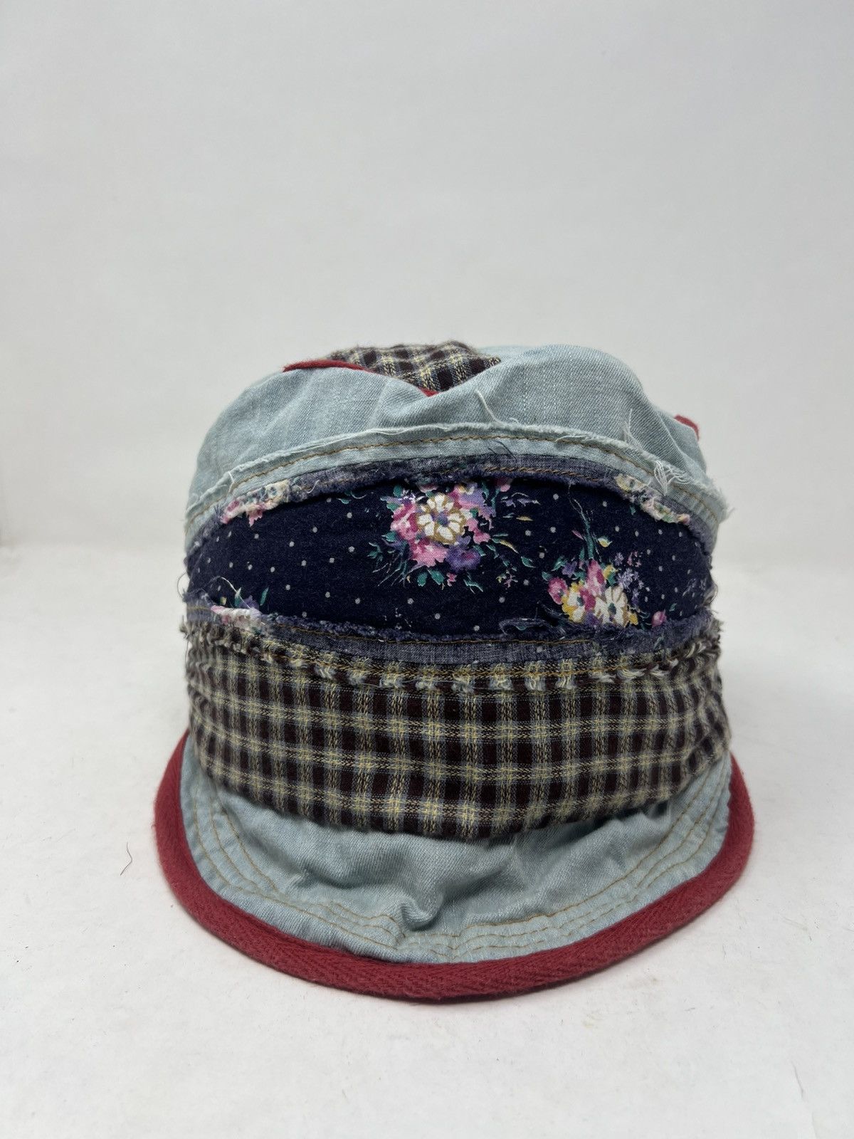 If Six Was Nine Patchowork Sashiko Indigo Hat Size ONE SIZE - 5 Thumbnail