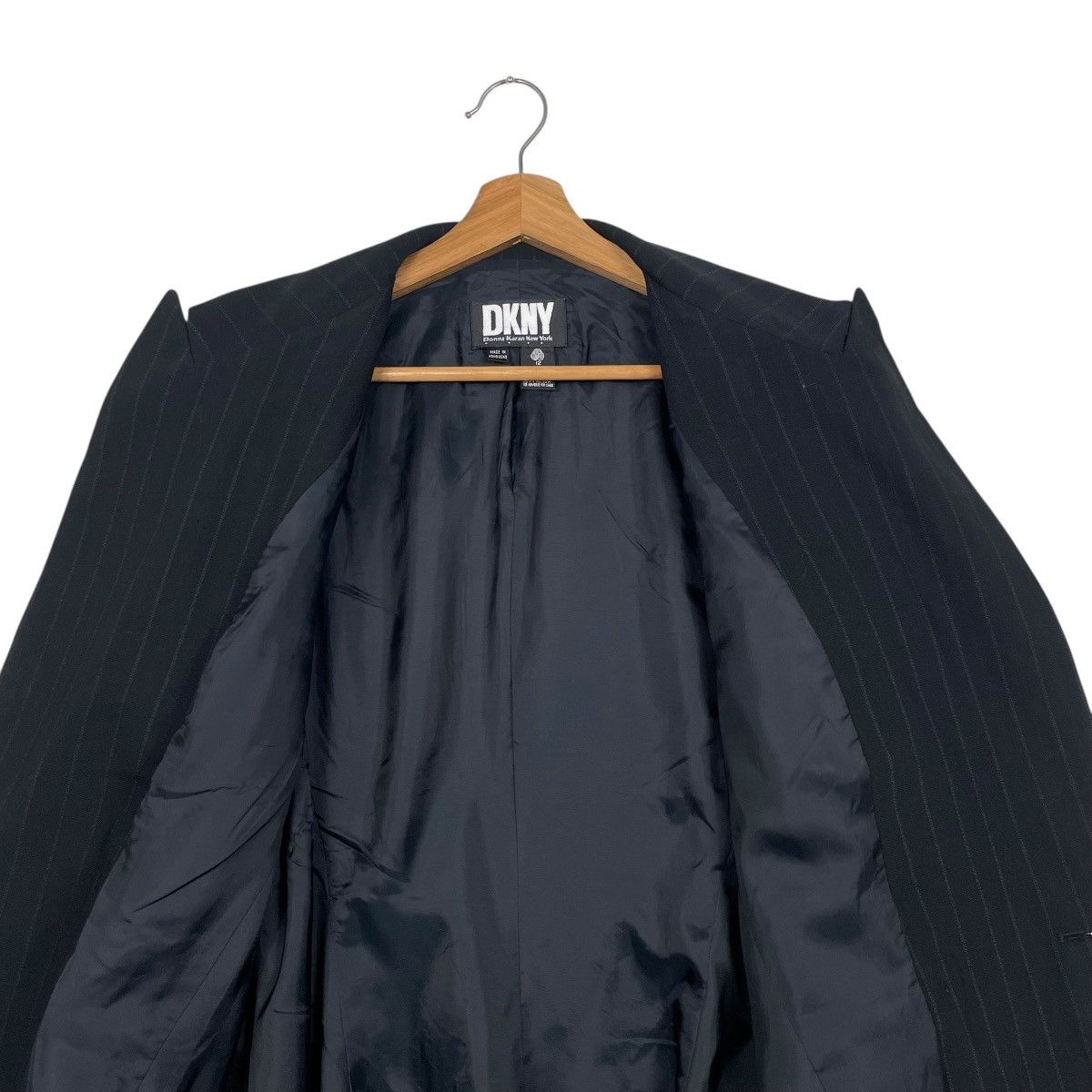 DKNY DKNY Stripe Double Breasted Wool Jacket Size XL / US 12-14 / IT 48-50 - 12 Thumbnail