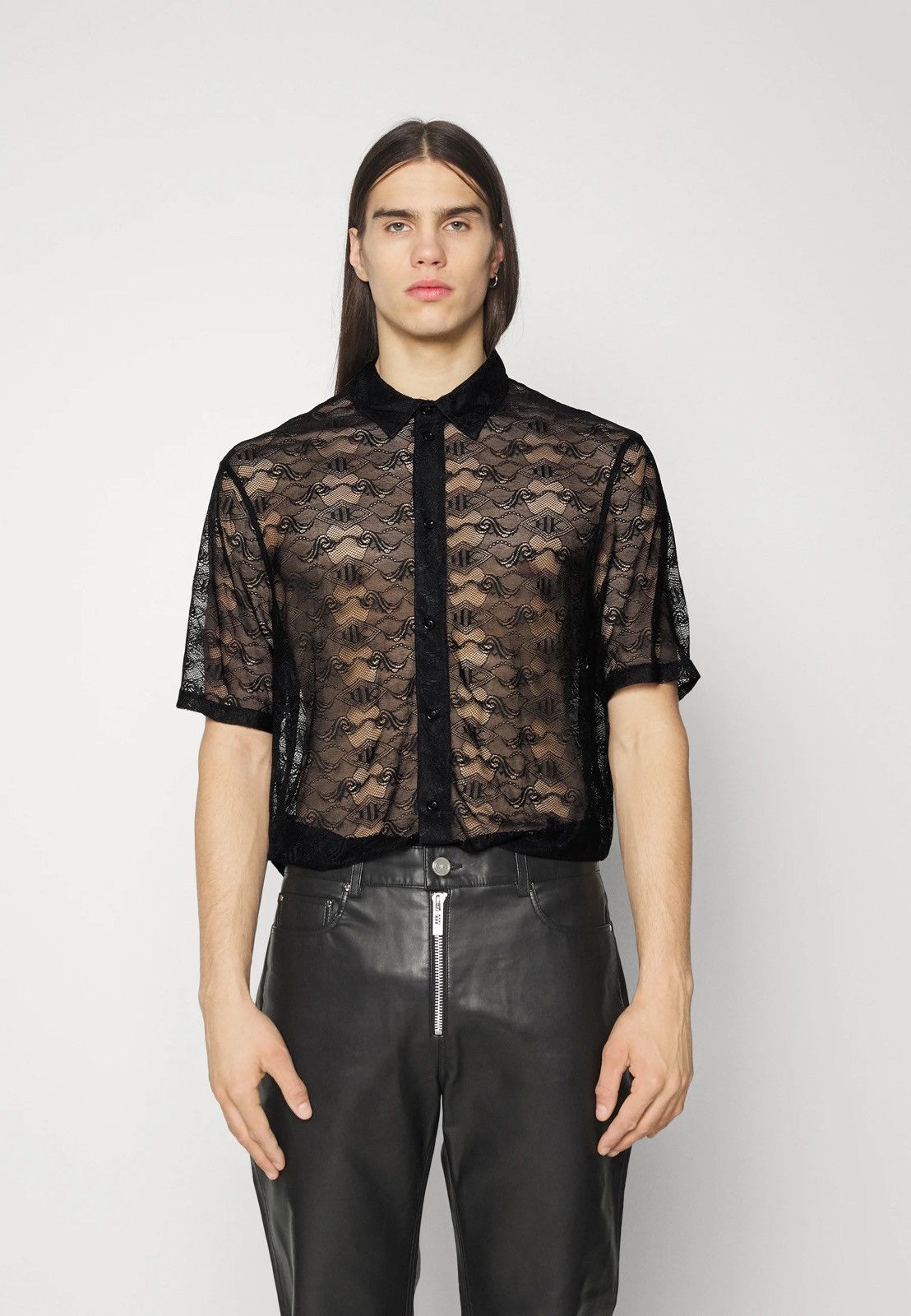 Han Kjobenhavn !DS! SS23 Han Kjobenhavn Lace Monogram Black Summer Shirt Size US M / EU 48-50 / 2 - 1 Thumbnail