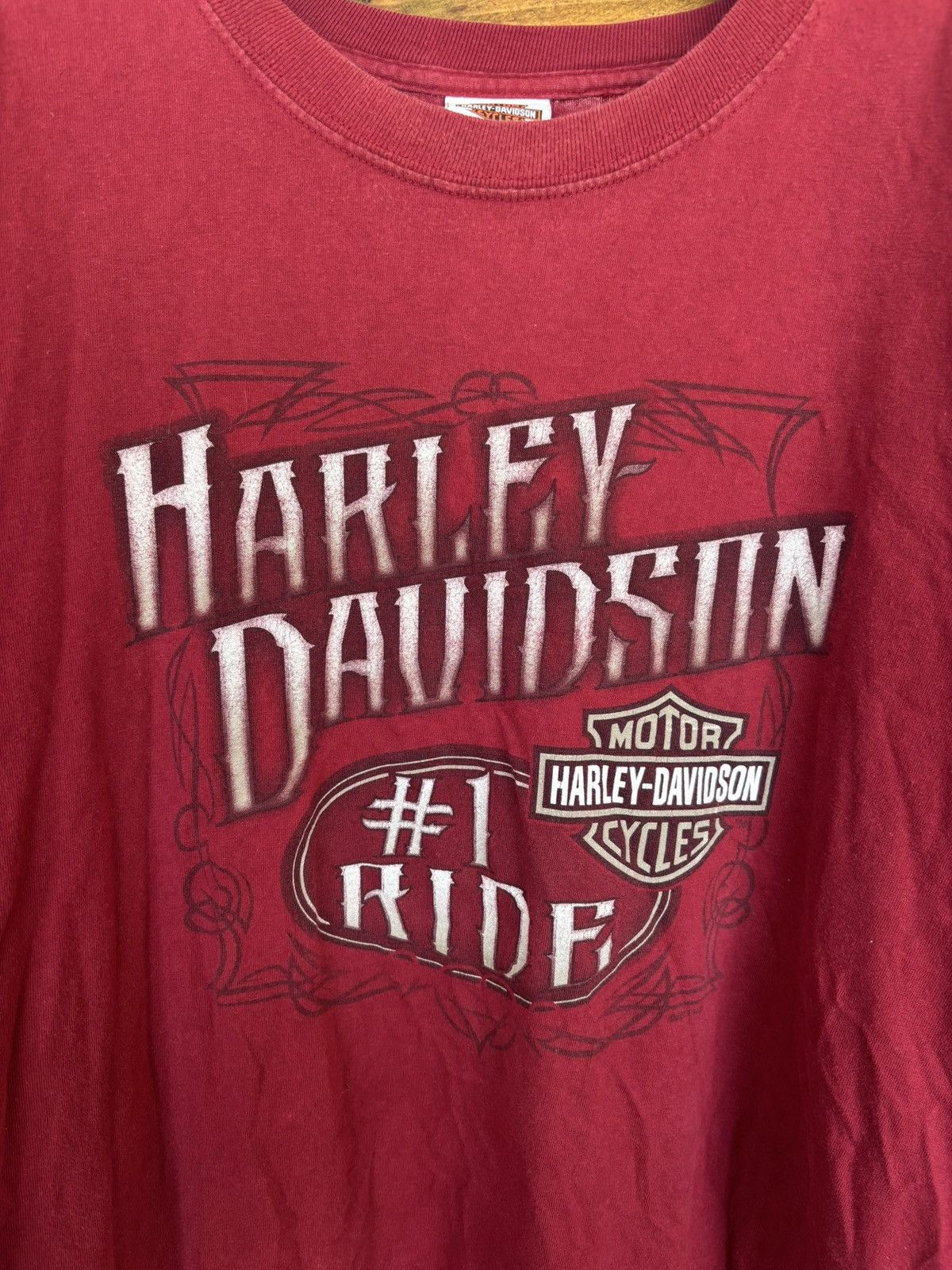 Harley Davidson Harley-Davidson Red Long Sleeve T- Shirt Size US XL / EU 56 / 4 - 2 Thumbnail