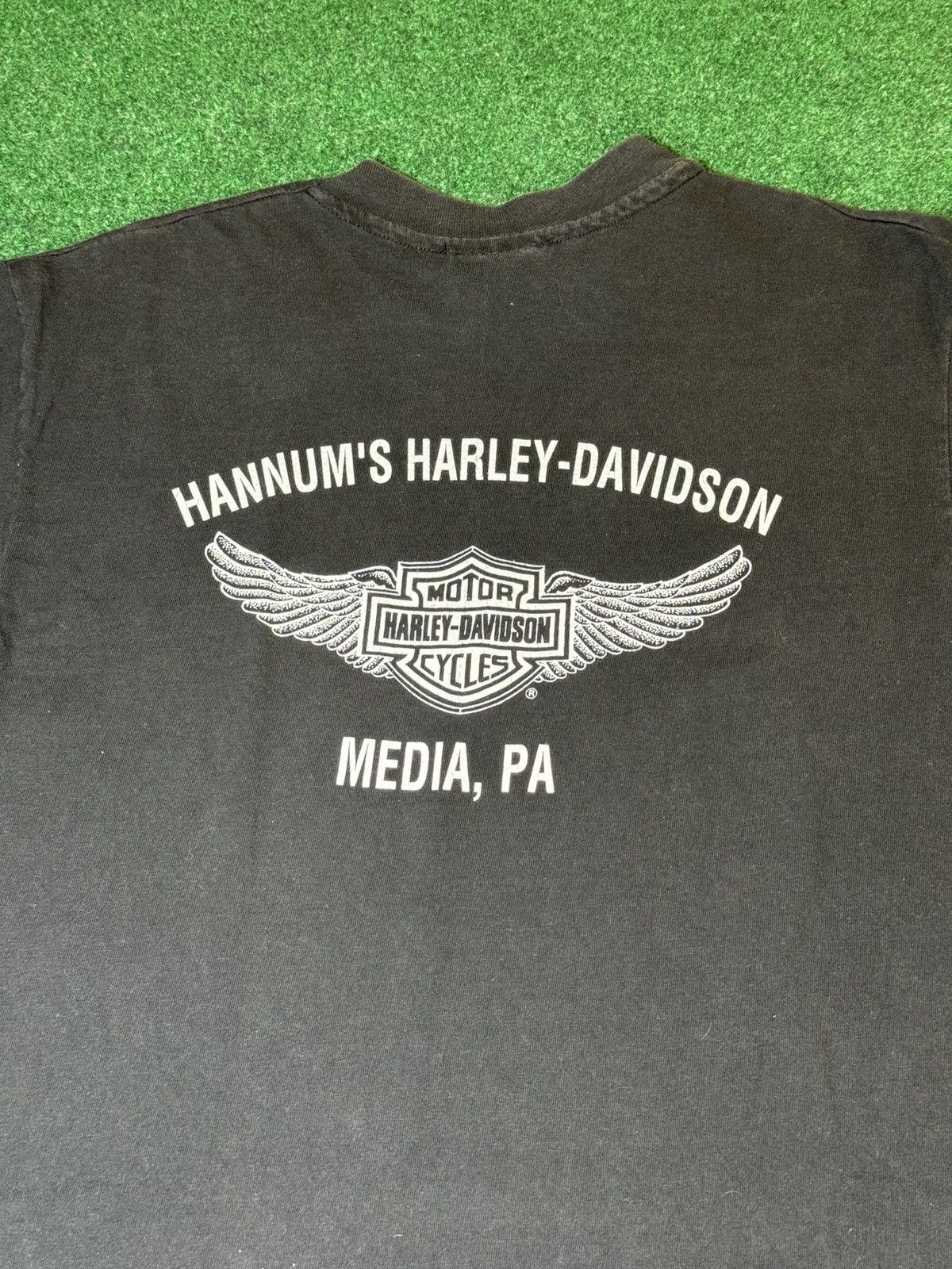 Harley Davidson × Vintage Vtg 80s 90s Harley Davidson Abstract Neon Art Biker T Shirt Size US L / EU 52-54 / 3 - 6 Thumbnail