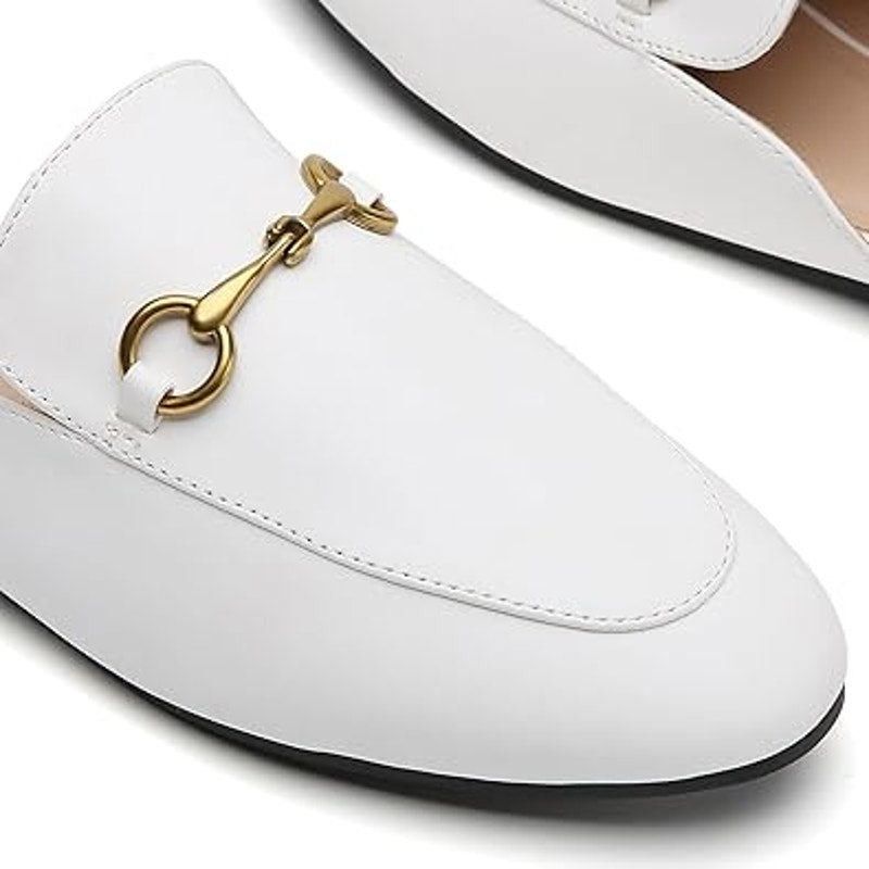 Other Minorsu Women's Size 6.5 White Faux Leather Mule Flats Size US 6.5 / IT 36.5 - 2 Thumbnail