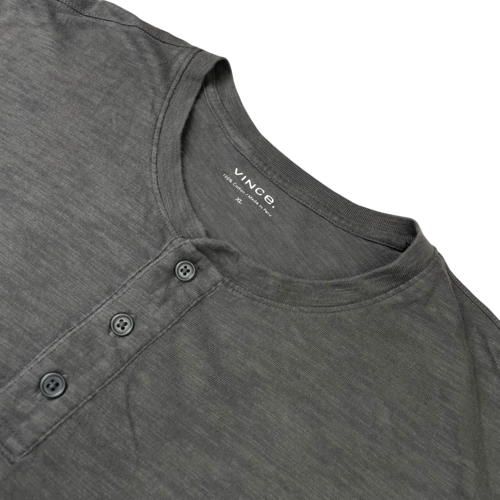Vince Vince Men's 100% Cotton L/S Henley T-Shirt Gray • XL Size US XL / EU 56 / 4 - 1 Thumbnail