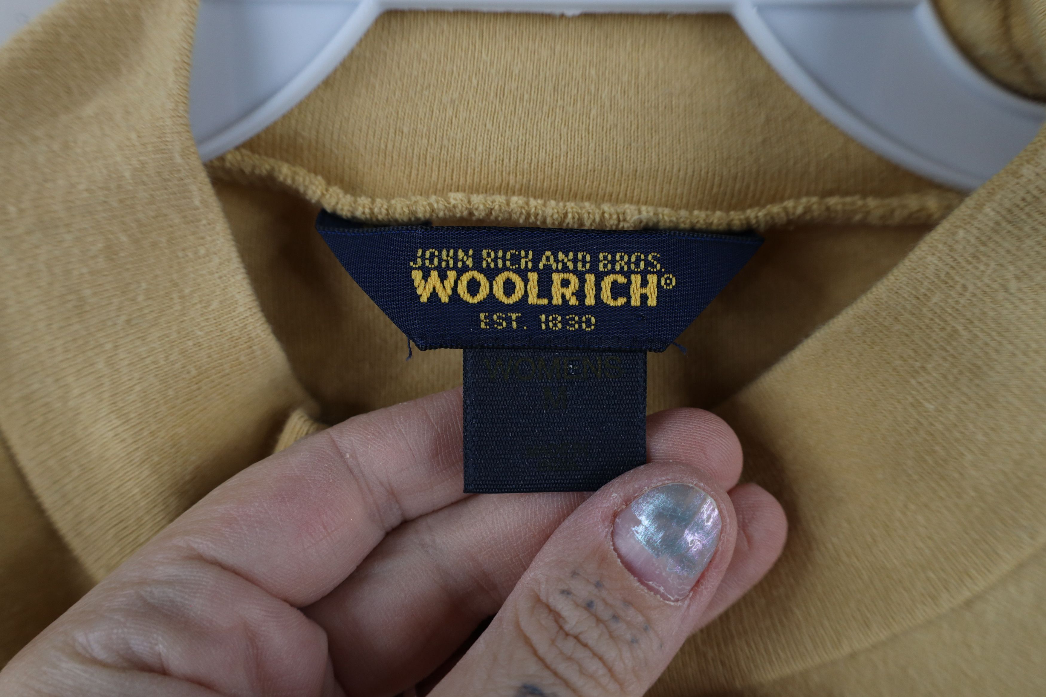 Vintage × Woolrich Woolen Mills Vintage 90s Woolrich Long Sleeve Mock Neck T-Shirt Yellow Size M / US 6-8 / IT 42-44 - 4 Thumbnail