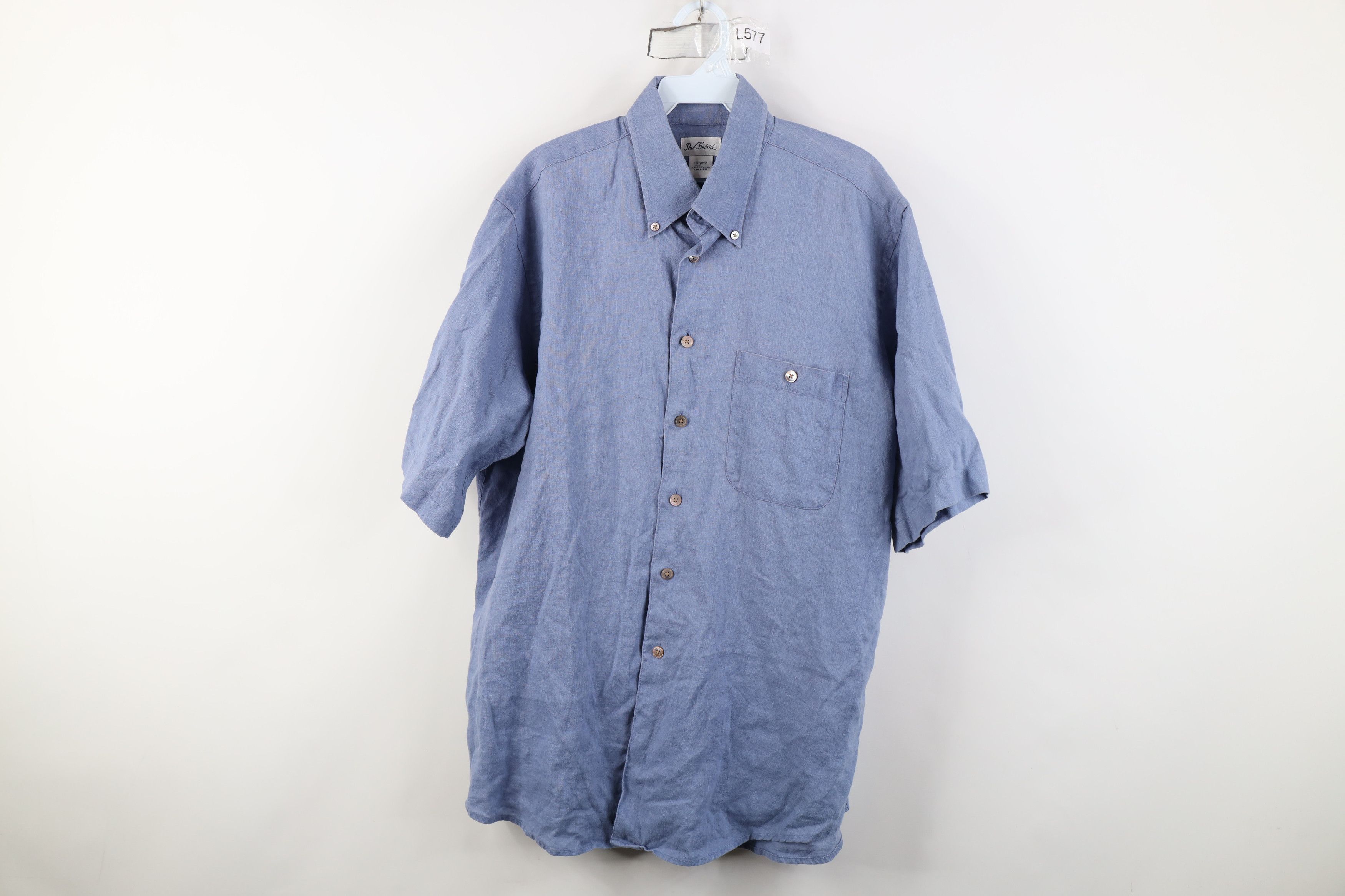 Paul Fredrick Paul Fredrick Linen Short Sleeve Collared Button Down Shirt Size US L / EU 52-54 / 3 - 1 Thumbnail
