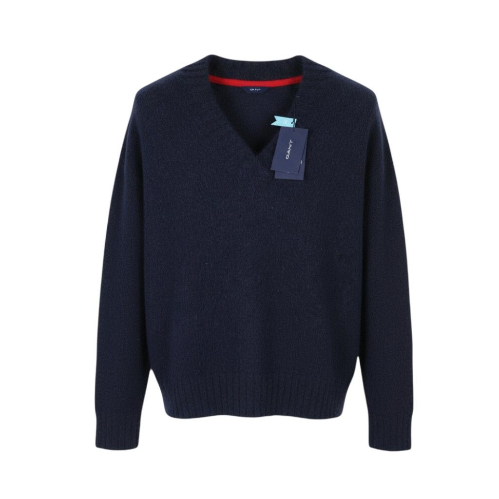 Gant MOHAIR V-NECK M Evening Blue Wool Blend Jumper 87228 Size M / US 6-8 / IT 42-44 - 1 Thumbnail