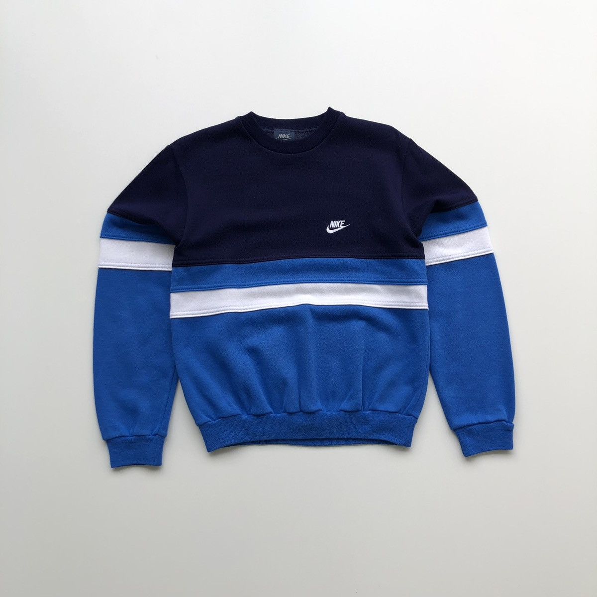 Nike × Vintage Nike 80’s Vintage Cotton Crew Neck Sweatshirt Made in UK Size US S / EU 44-46 / 1 - 1 Thumbnail