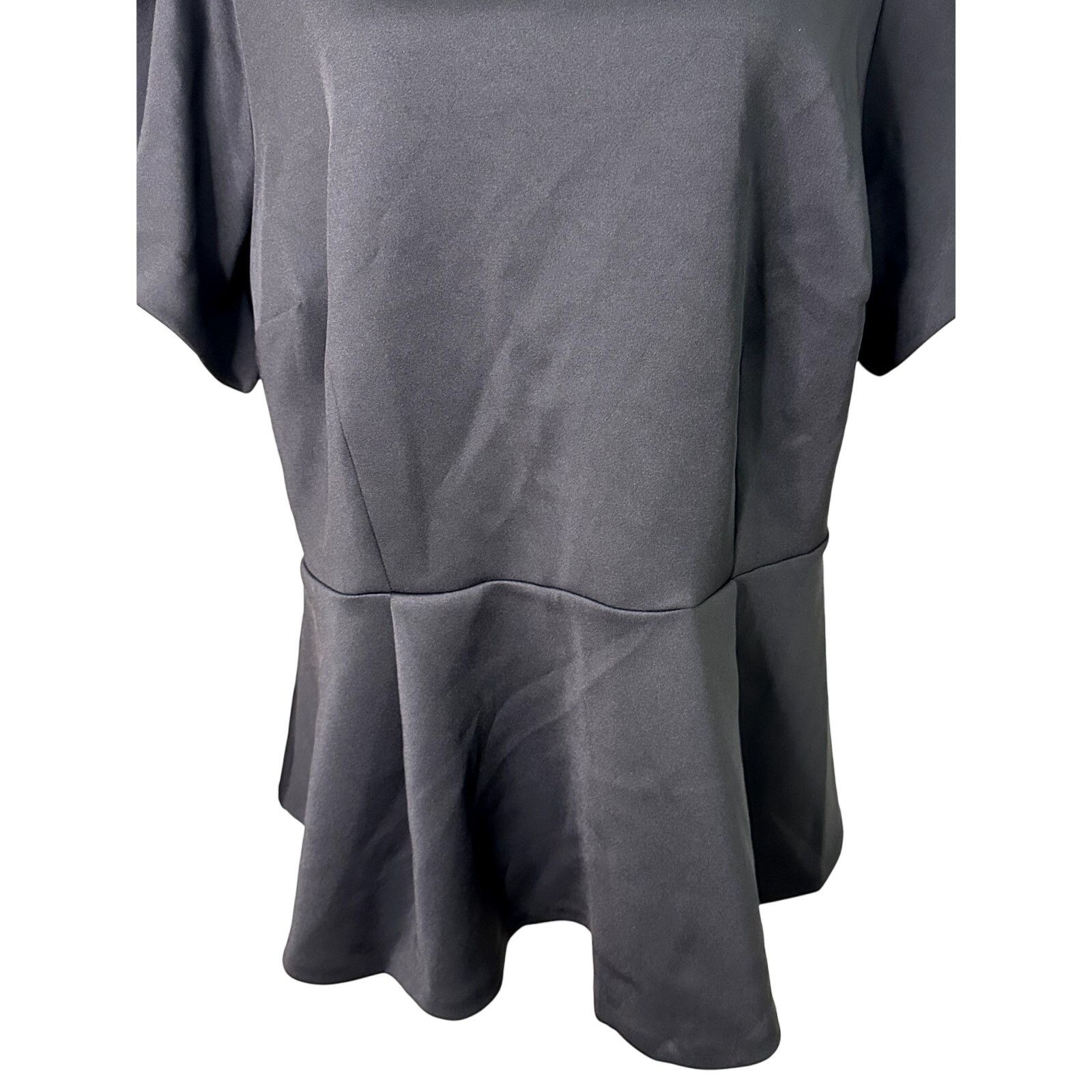 Other Eloquii Womens Plus Black Flutter Sleeve Peplum Scuba Top 14 Size XL / US 12-14 / IT 48-50 - 4 Thumbnail