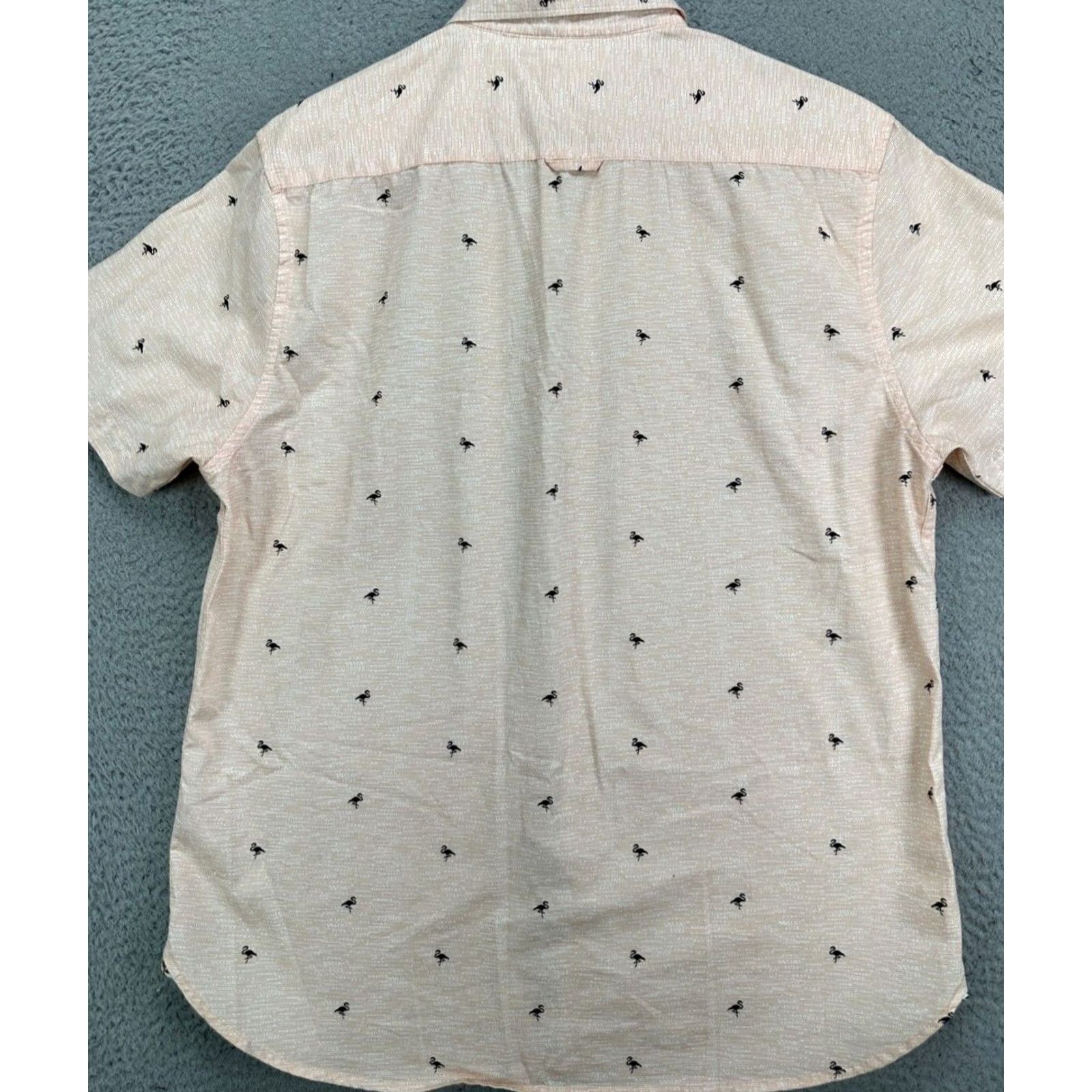 Denime Denim & Flower Ricky Singh Shirt Mens Large Peach Flamingos Print Button Up Shirt Size US L / EU 52-54 / 3 - 3 Thumbnail