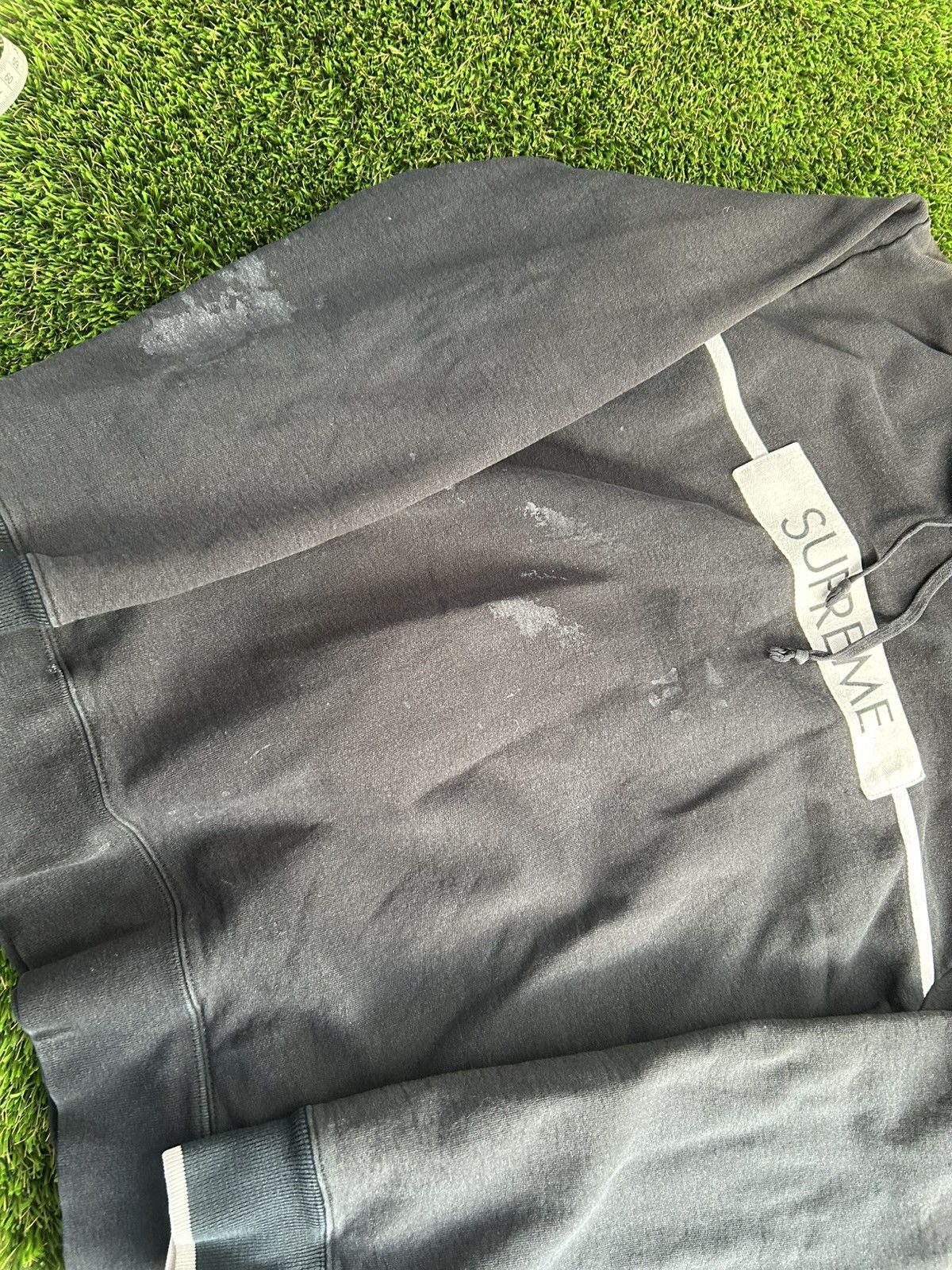 Supreme Supreme SS17 Chest Twill Tape Heavyweight Black Hoodie Size US XL / EU 56 / 4 - 5 Thumbnail