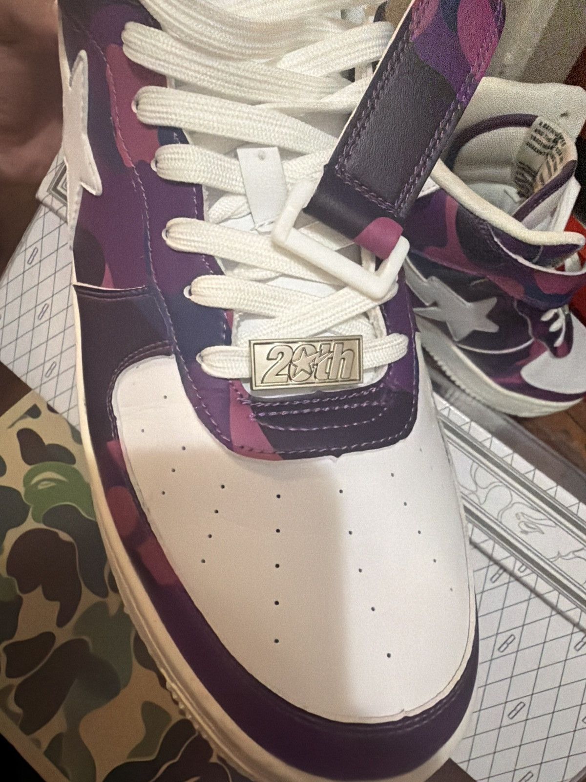Bape Bape purple camo bapesta Size US 11 / EU 44 - 5 Thumbnail