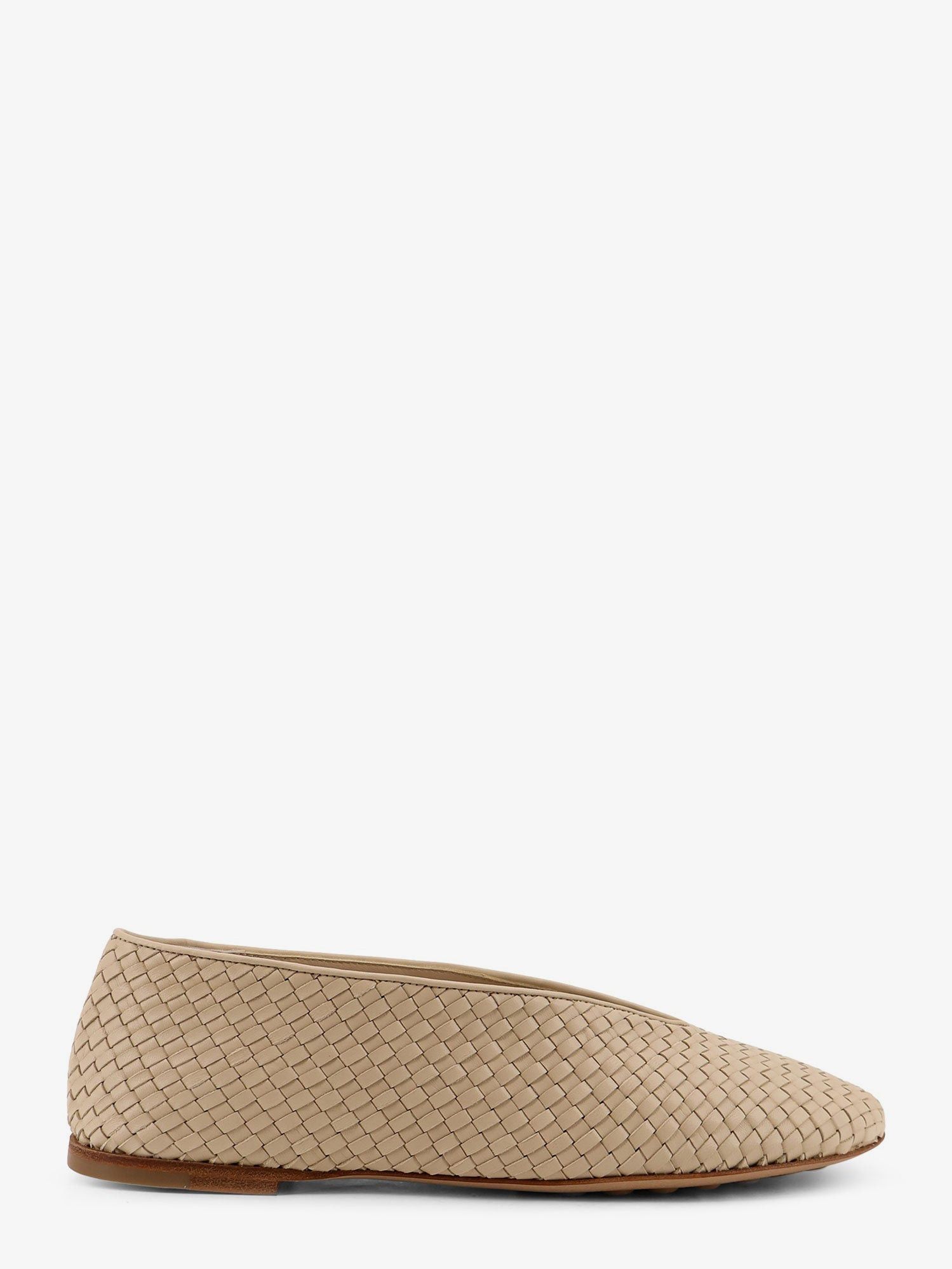 Bottega Veneta Rosa Flat Leather Ballerinas With Intrecciato Motif Size US 7 / IT 37 - 1 Thumbnail